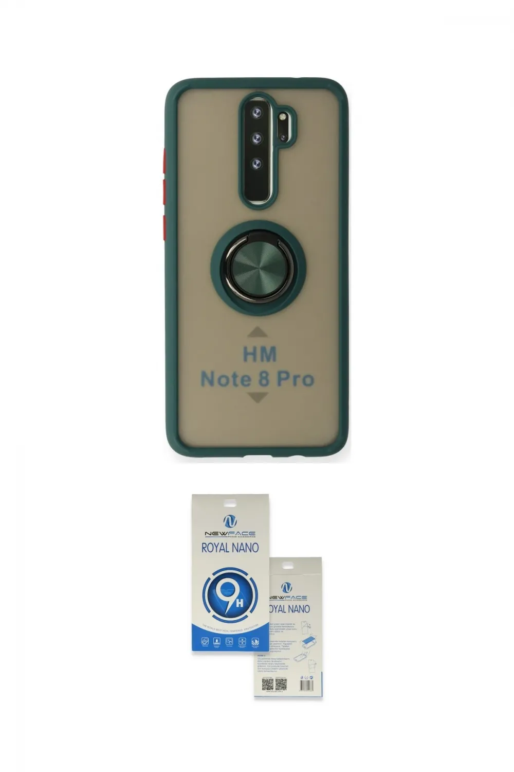 ieg™ Redmi Note 8 Pro Kılıf Yörünge Çizgi - Şeffaf Royal Nano Ekran Koruyucu