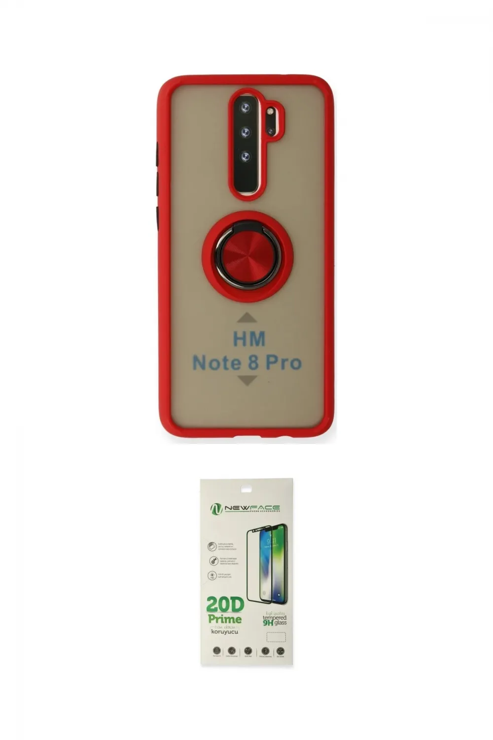 ieg™ Redmi Note 8 Pro Kılıf Yörünge Çizgi - Siyah 20D Premium Cam Ekran Koruyucu