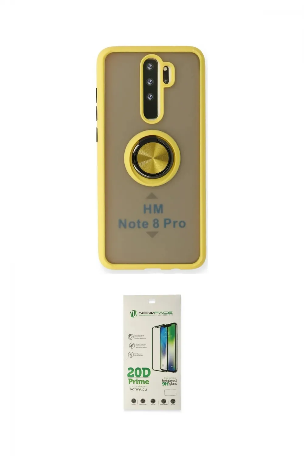 ieg™ Redmi Note 8 Pro Kılıf Yörünge Çizgi - Siyah 20D Premium Cam Ekran Koruyucu