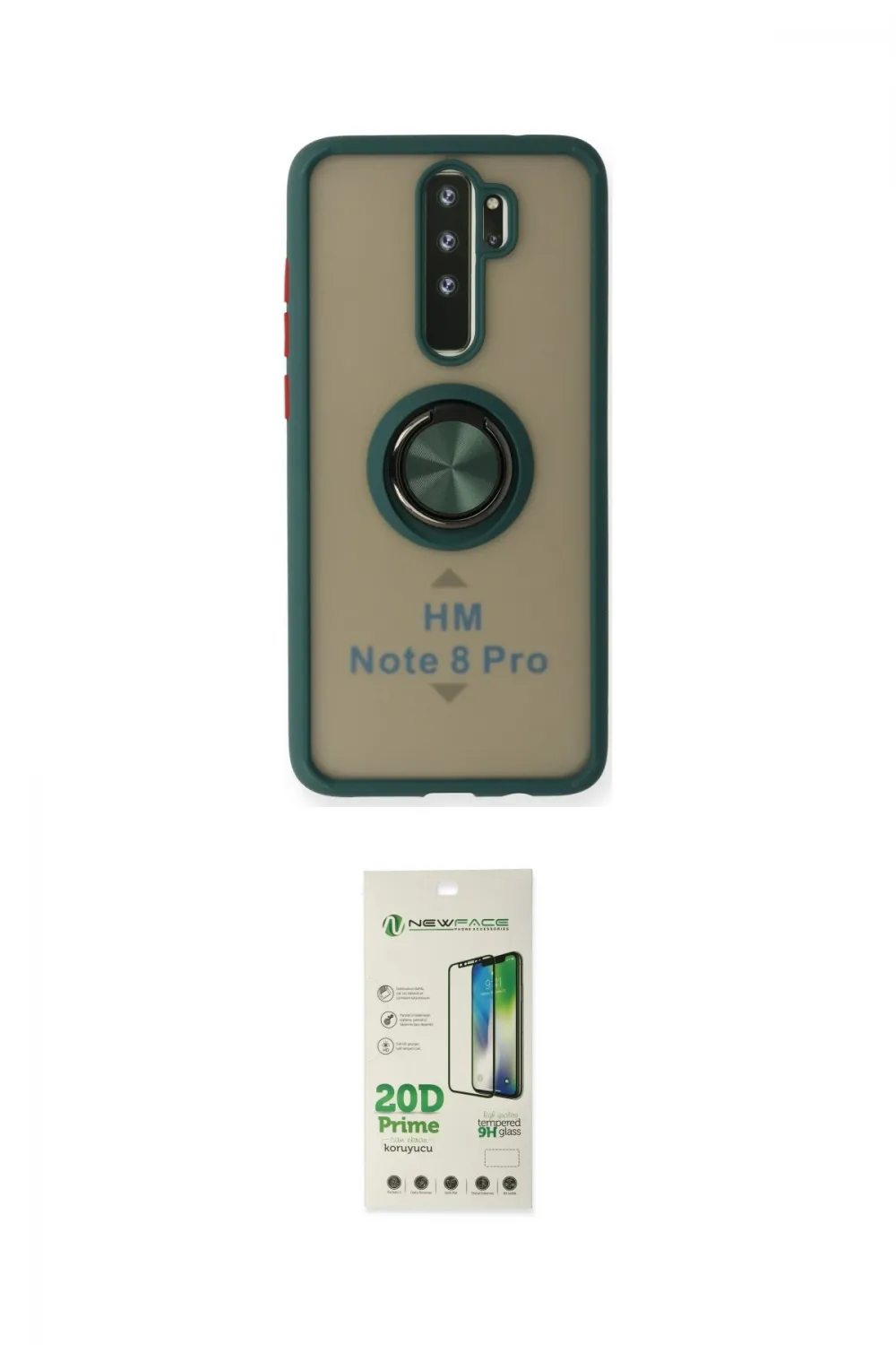 ieg™ Redmi Note 8 Pro Kılıf Yörünge Çizgi - Siyah 20D Premium Cam Ekran Koruyucu