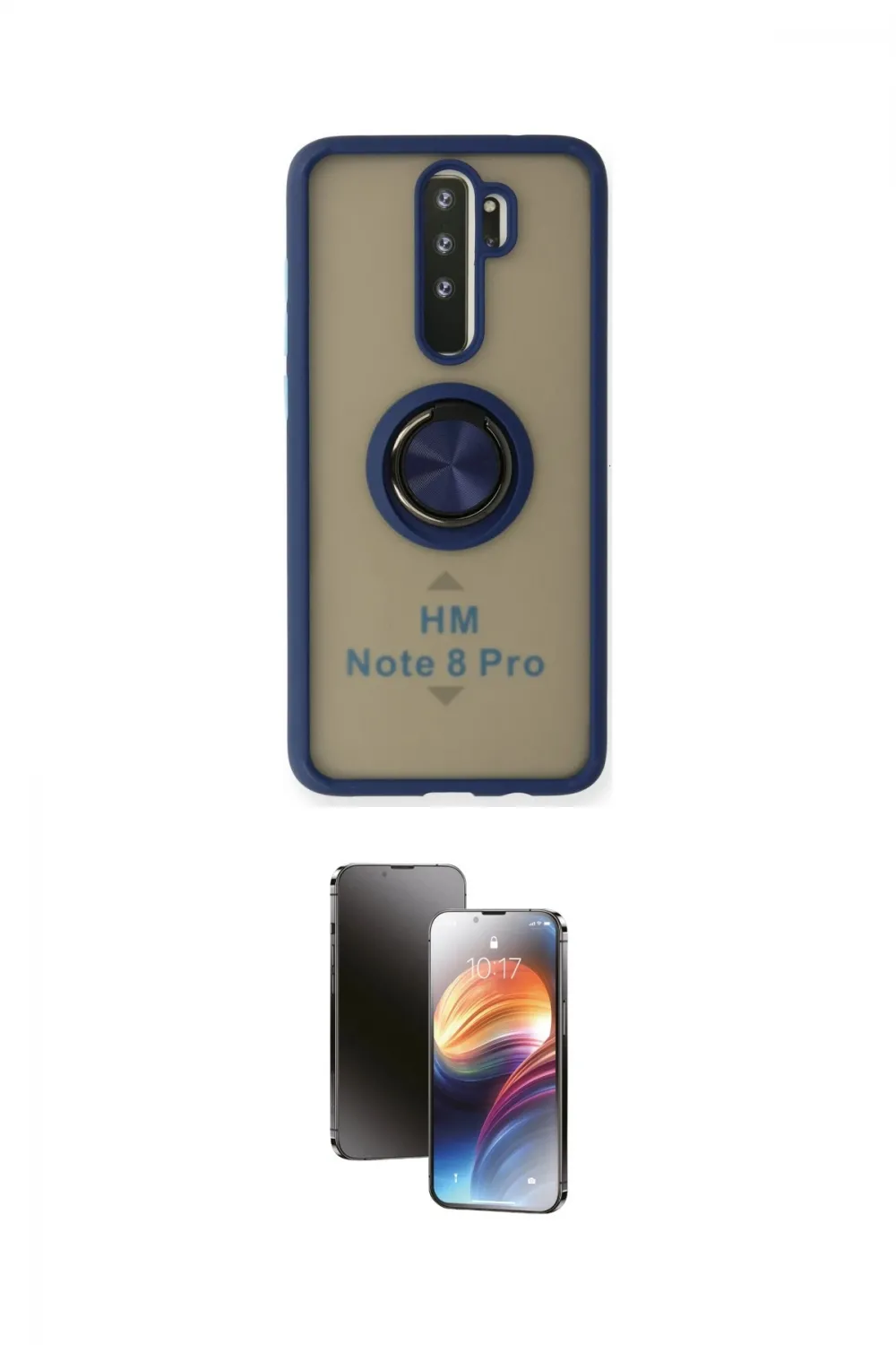 ieg™ Redmi Note 8 Pro Kılıf Yörünge Çizgi - Siyah 3D Antistatik Mat Seramik Nano Ekran Koruyucu