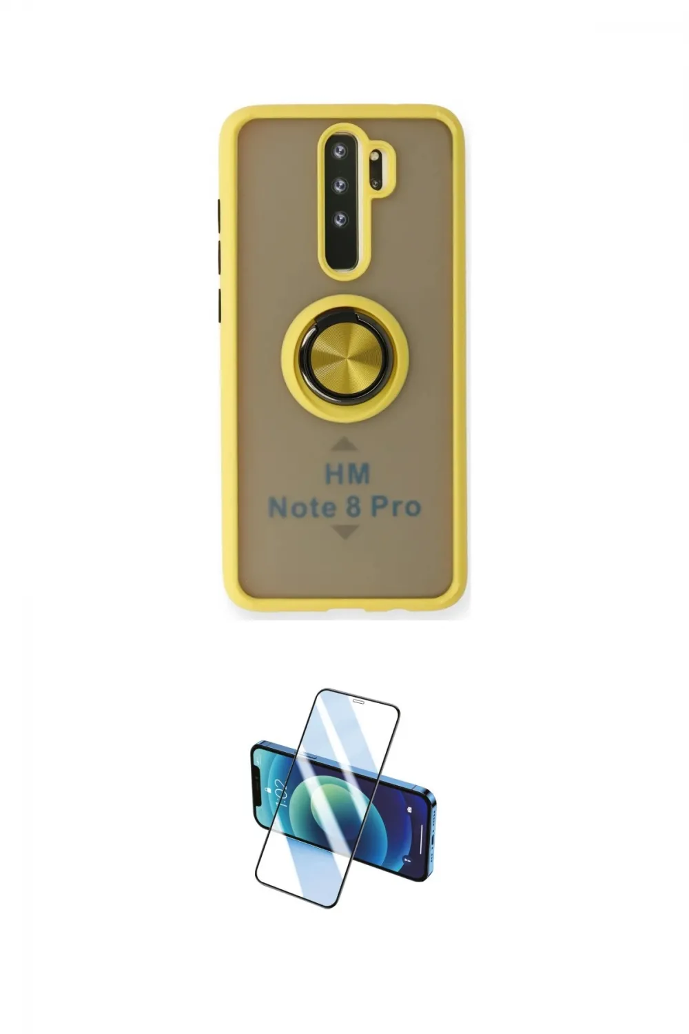 ieg™ Redmi Note 8 Pro Kılıf Yörünge Çizgi - Siyah 3D Antistatik Seramik Nano Ekran Koruyucu