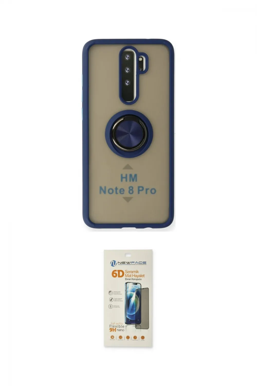 ieg™ Redmi Note 8 Pro Kılıf Yörünge Çizgi - Siyah 6D Mat Seramik Hayalet Nano Ekran Koruyucu