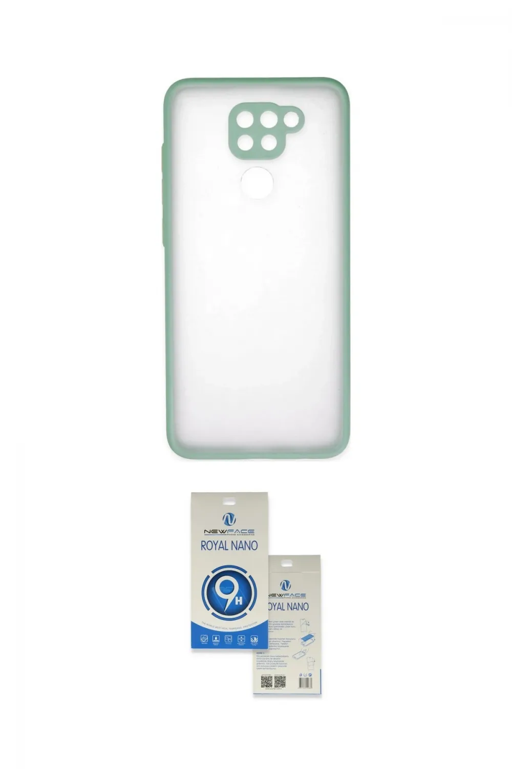 ieg™ Redmi Note 9 Kılıf Ahenk Çizgi Serisi - Şeffaf Royal Nano Ekran Koruyucu