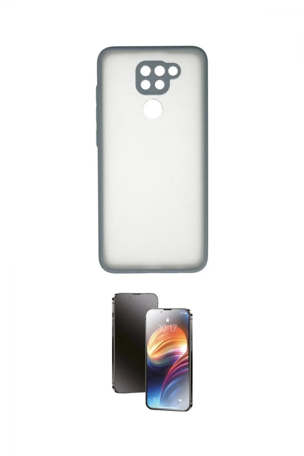 ieg™ Redmi Note 9 Kılıf Ahenk Çizgi Serisi - Siyah 3D Antistatik Mat Seramik Nano Ekran Koruyucu