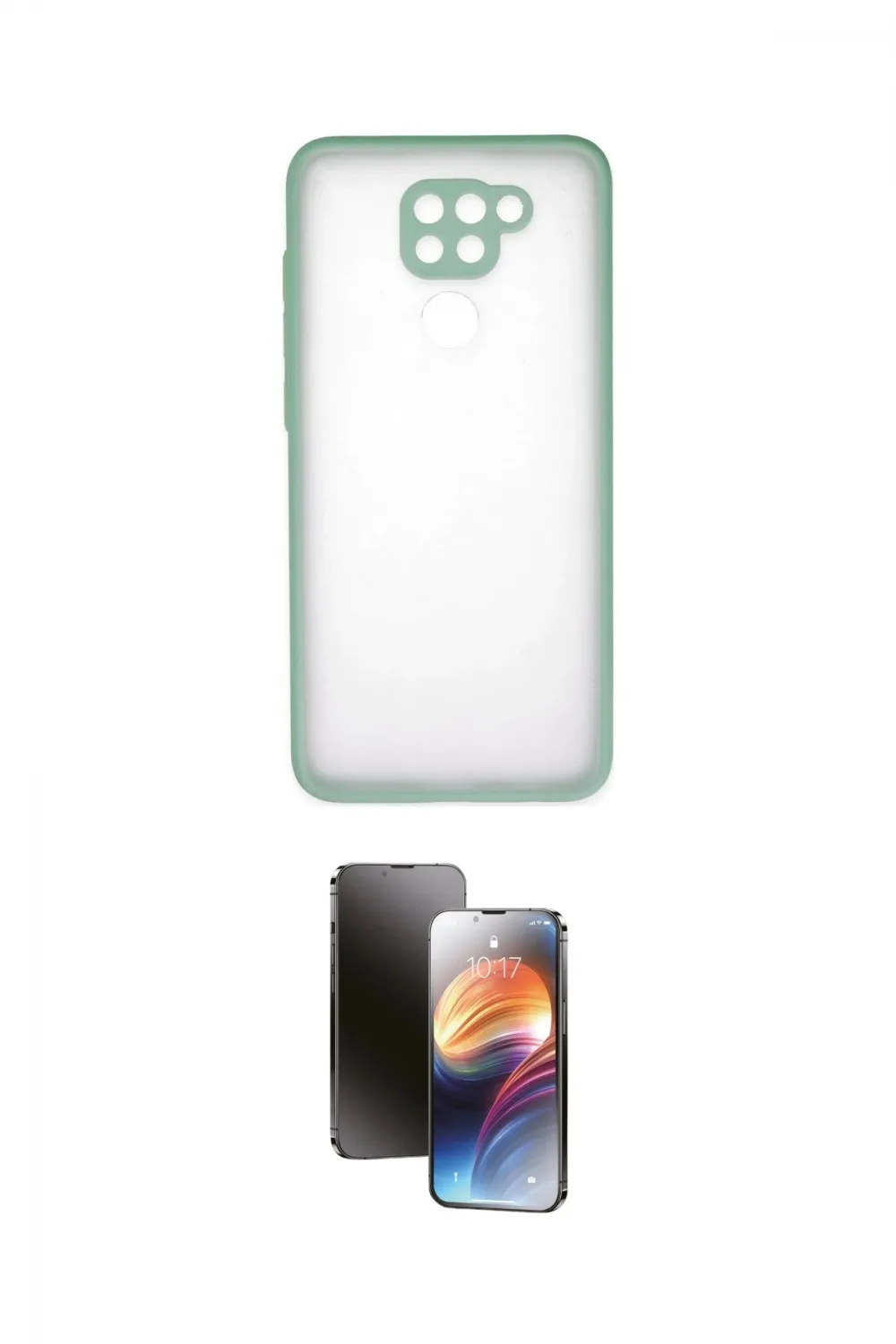 ieg™ Redmi Note 9 Kılıf Ahenk Çizgi Serisi - Siyah 3D Antistatik Mat Seramik Nano Ekran Koruyucu