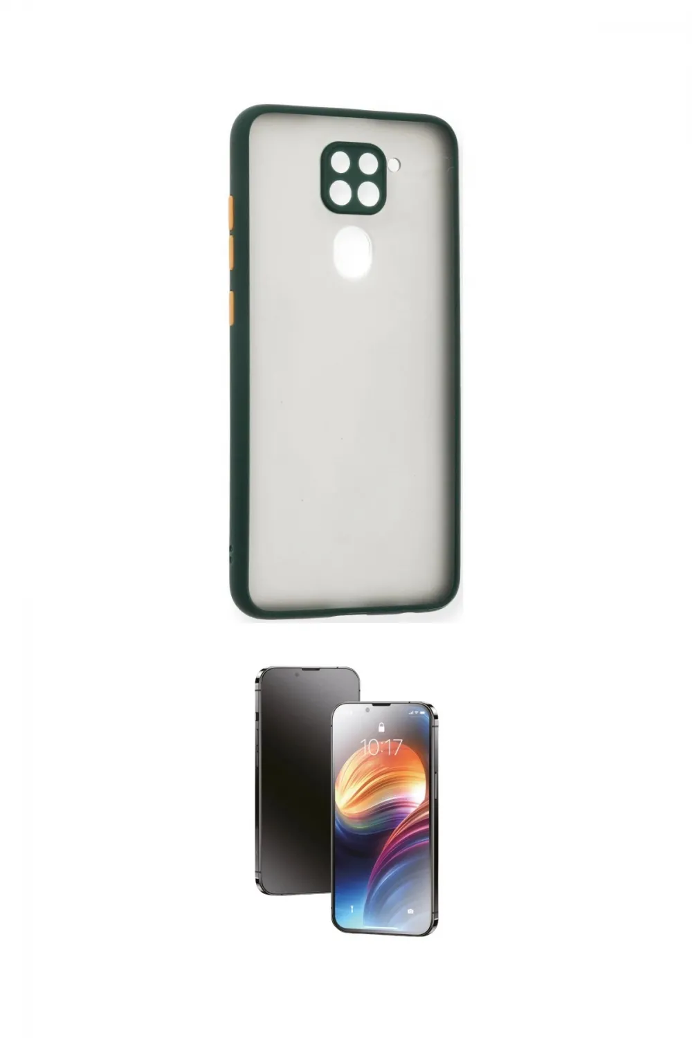 ieg™ Redmi Note 9 Kılıf Ahenk Çizgi Serisi - Siyah 3D Antistatik Mat Seramik Nano Ekran Koruyucu