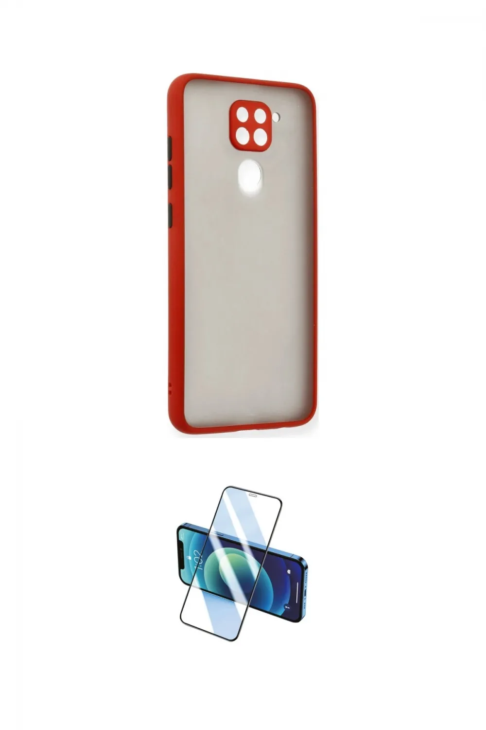 ieg™ Redmi Note 9 Kılıf Ahenk Çizgi Serisi - Siyah 3D Antistatik Seramik Nano Ekran Koruyucu