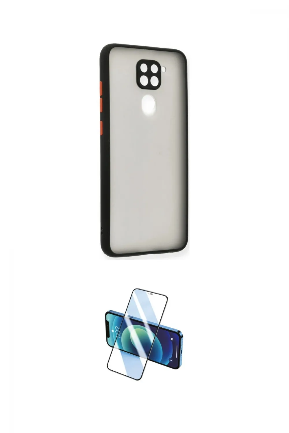 ieg™ Redmi Note 9 Kılıf Ahenk Çizgi Serisi - Siyah 3D Antistatik Seramik Nano Ekran Koruyucu
