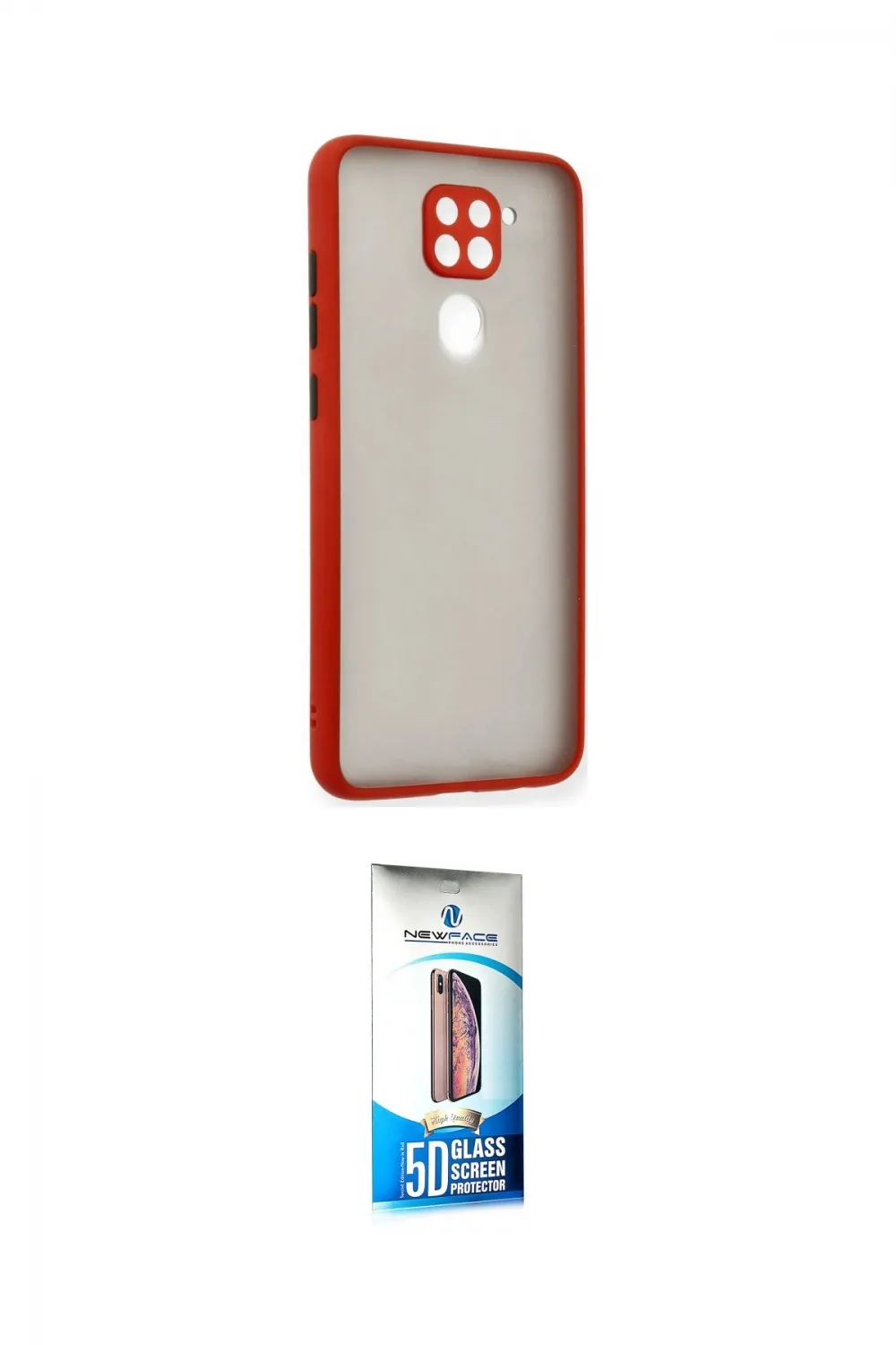 ieg™ Redmi Note 9 Kılıf Ahenk Çizgi Serisi - Siyah 5D Eko Cam Ekran Koruyucu