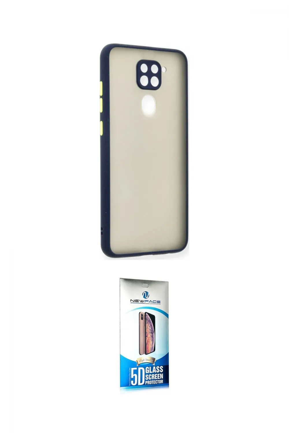 ieg™ Redmi Note 9 Kılıf Ahenk Çizgi Serisi - Siyah 5D Eko Cam Ekran Koruyucu