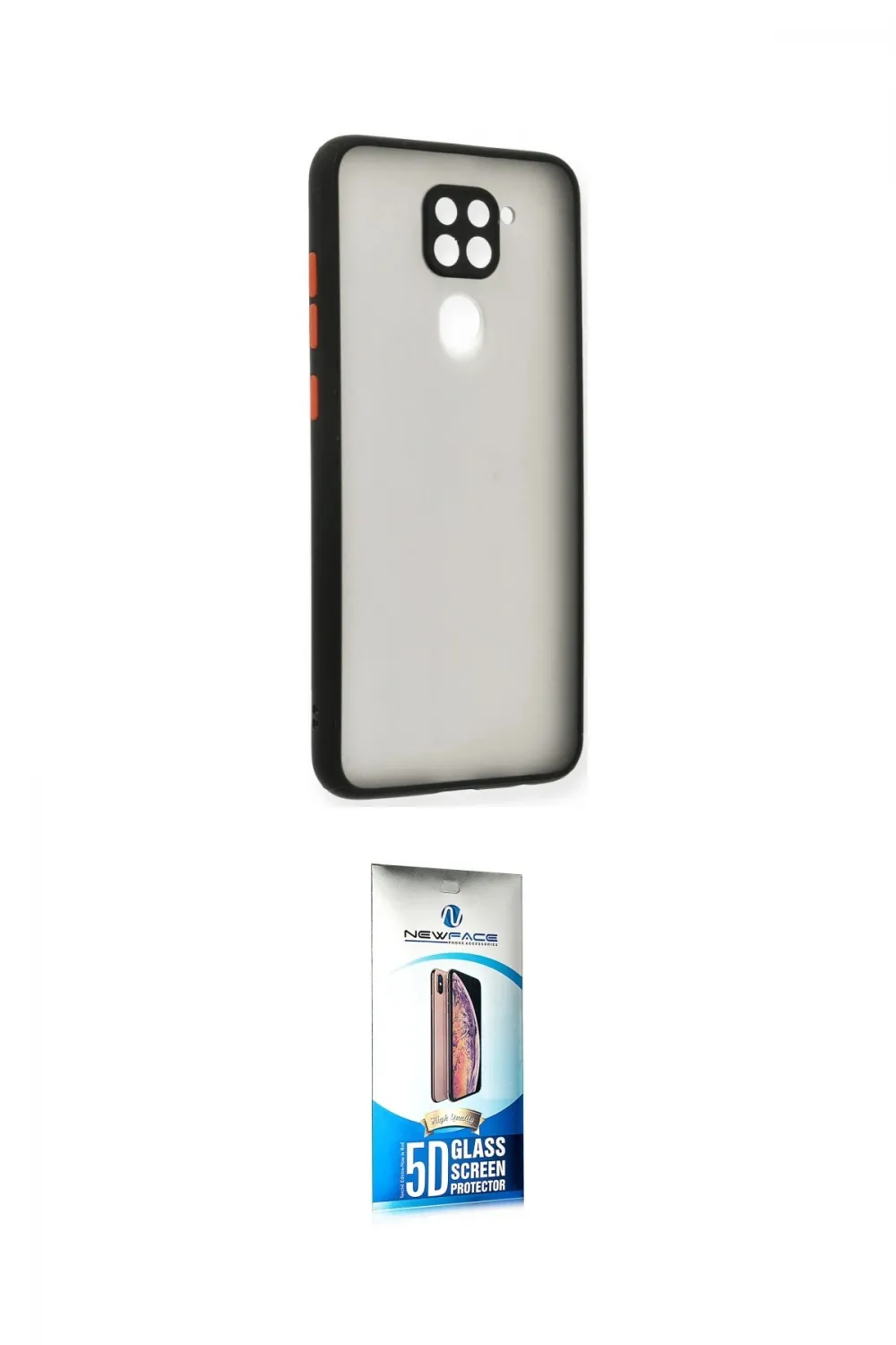 ieg™ Redmi Note 9 Kılıf Ahenk Çizgi Serisi - Siyah 5D Eko Cam Ekran Koruyucu