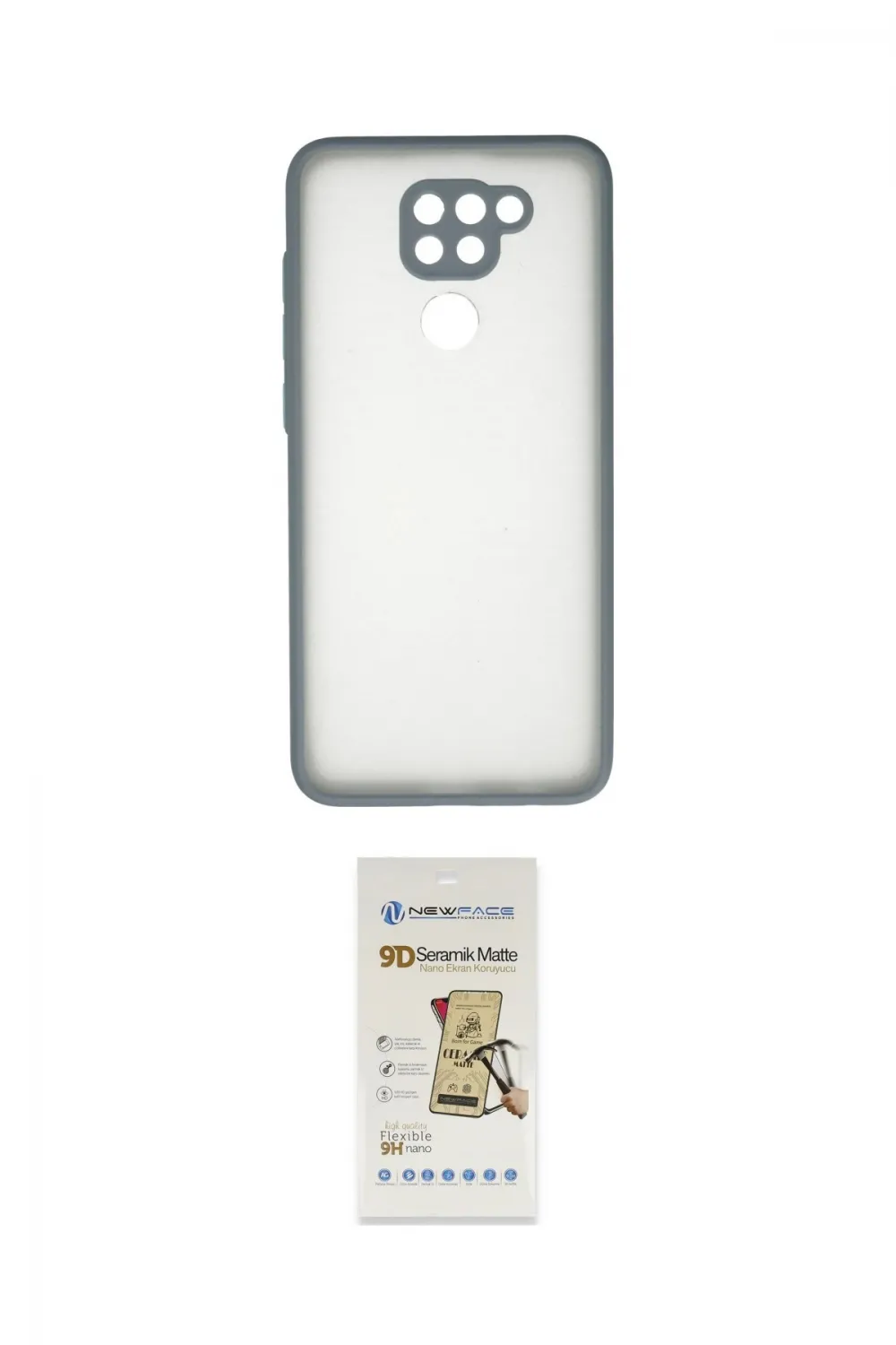ieg™ Redmi Note 9 Kılıf Ahenk Çizgi Serisi - Siyah Mat Seramik Nano Ekran Koruyucu