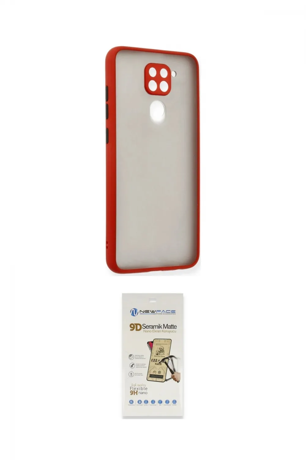 ieg™ Redmi Note 9 Kılıf Ahenk Çizgi Serisi - Siyah Mat Seramik Nano Ekran Koruyucu