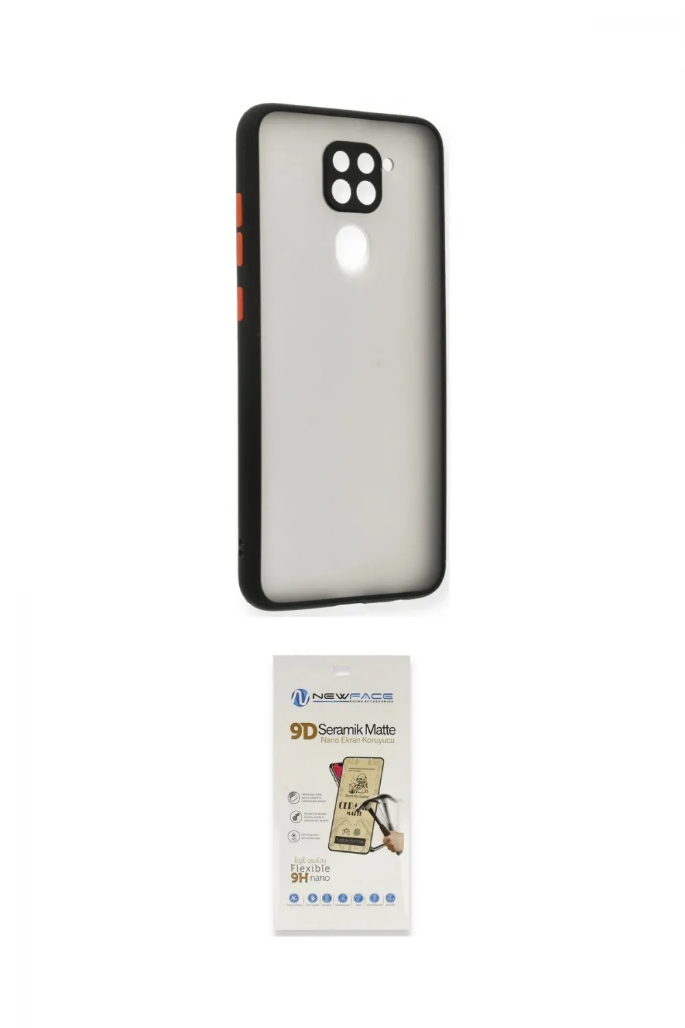 ieg™ Redmi Note 9 Kılıf Ahenk Çizgi Serisi - Siyah Mat Seramik Nano Ekran Koruyucu