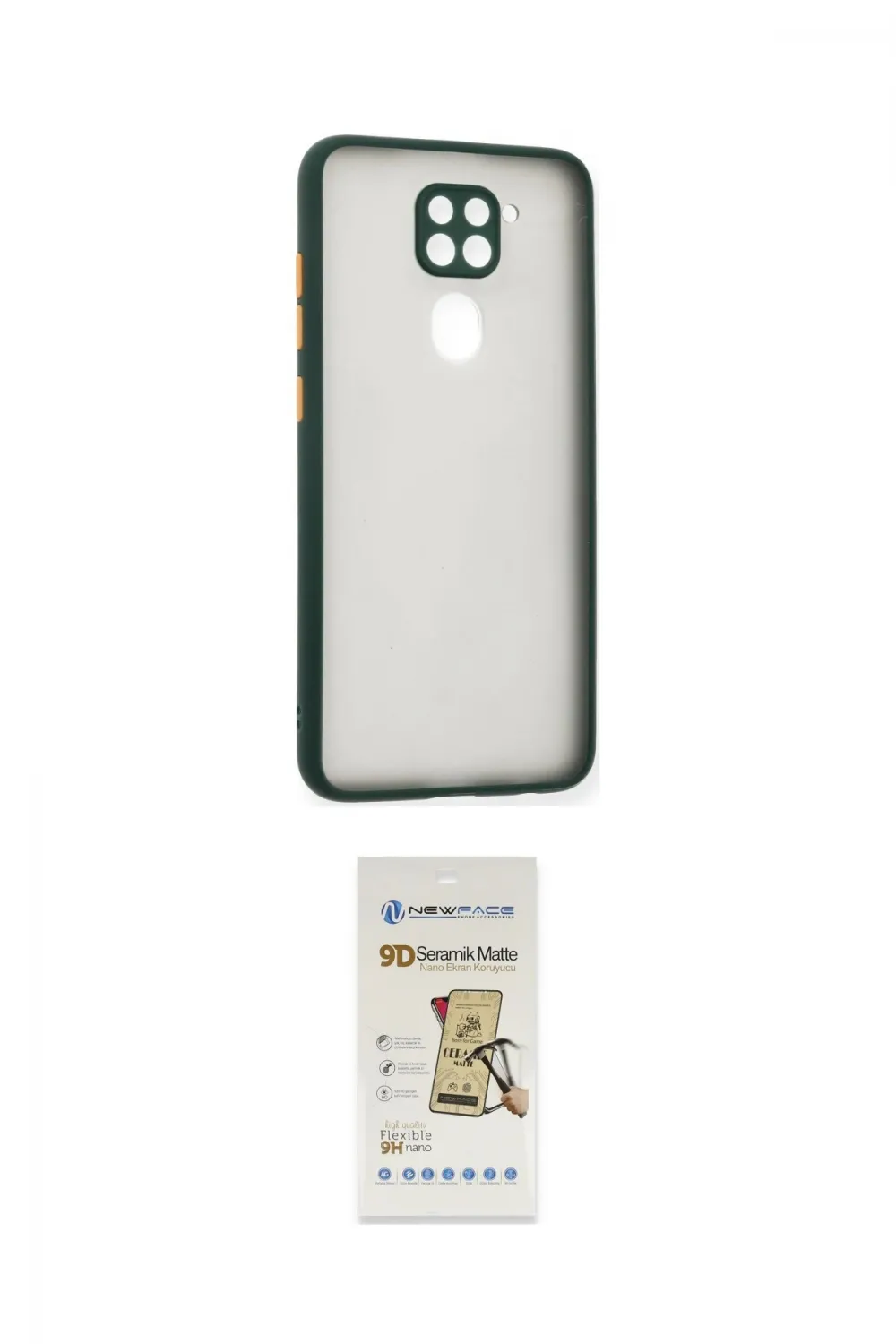 ieg™ Redmi Note 9 Kılıf Ahenk Çizgi Serisi - Siyah Mat Seramik Nano Ekran Koruyucu