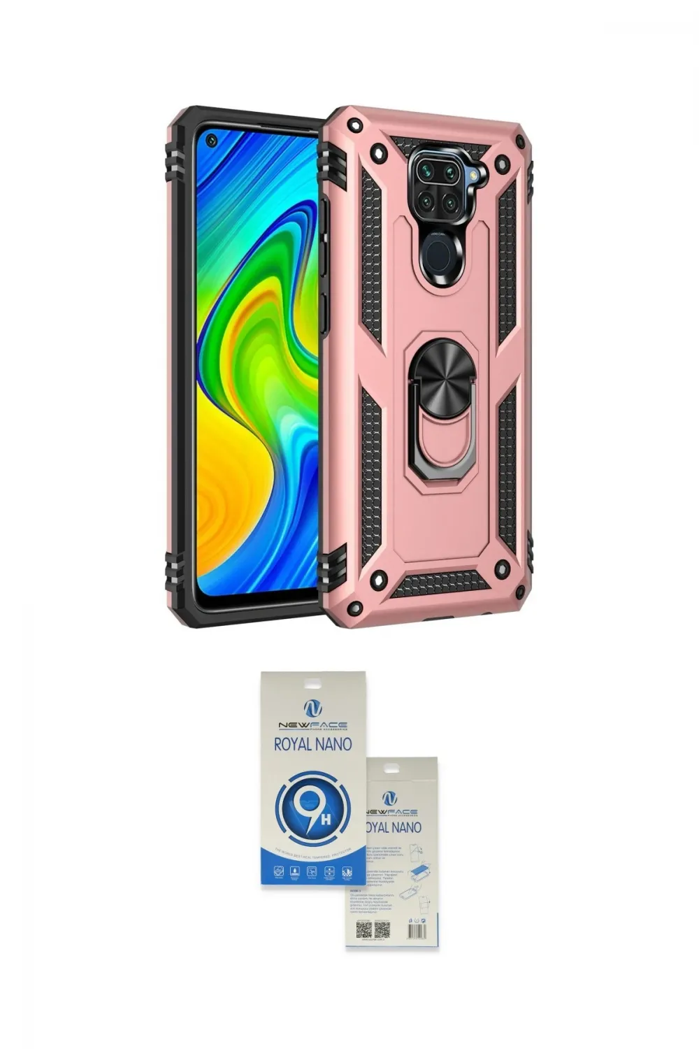 ieg™ Redmi Note 9 Kılıf Ahenk Klasik Koleksiyonu - Şeffaf Royal Nano Ekran Koruyucu