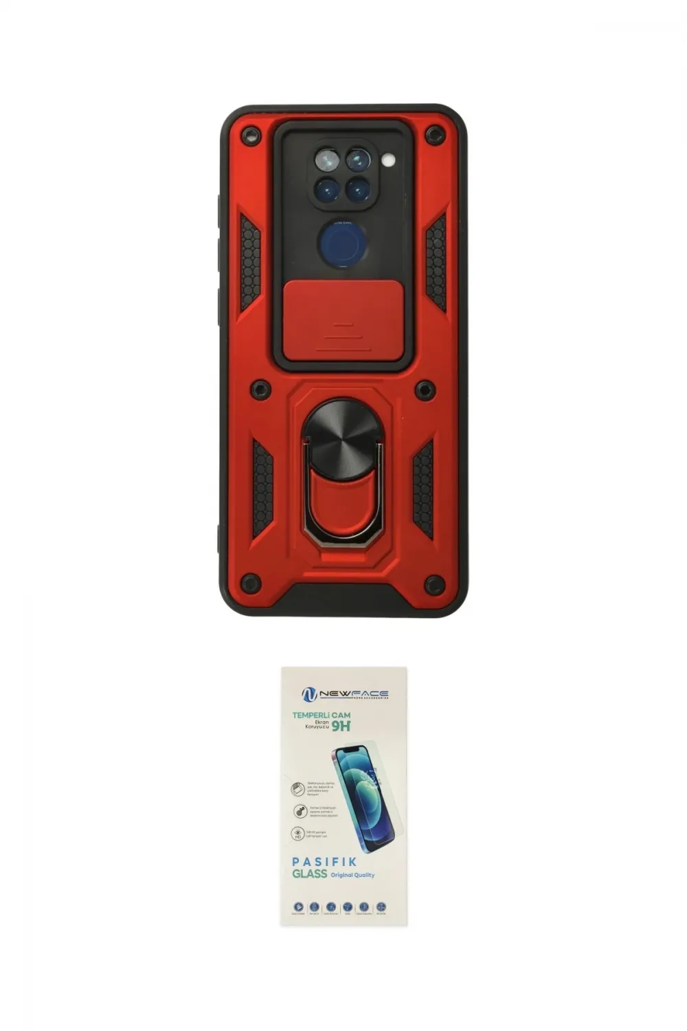 ieg™ Redmi Note 9 Kılıf Ahenk Klasik - Şeffaf Pasifik Cam Ekran Koruyucu