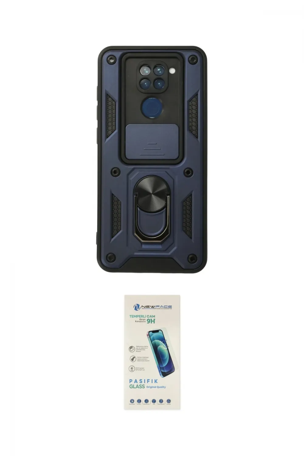 ieg™ Redmi Note 9 Kılıf Ahenk Klasik - Şeffaf Pasifik Cam Ekran Koruyucu