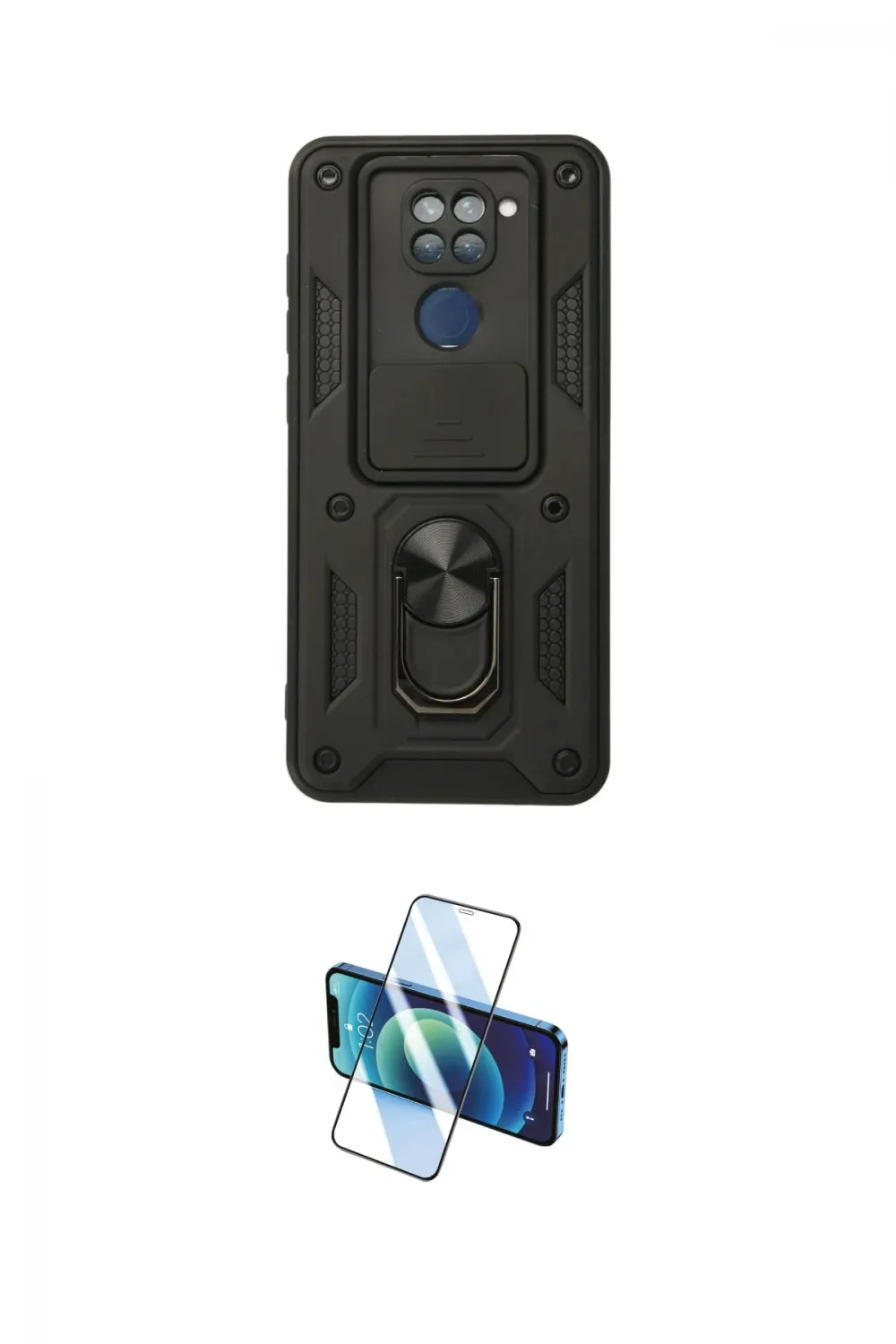 ieg™ Redmi Note 9 Kılıf Ahenk Klasik - Siyah 3D Antistatik Seramik Nano Ekran Koruyucu