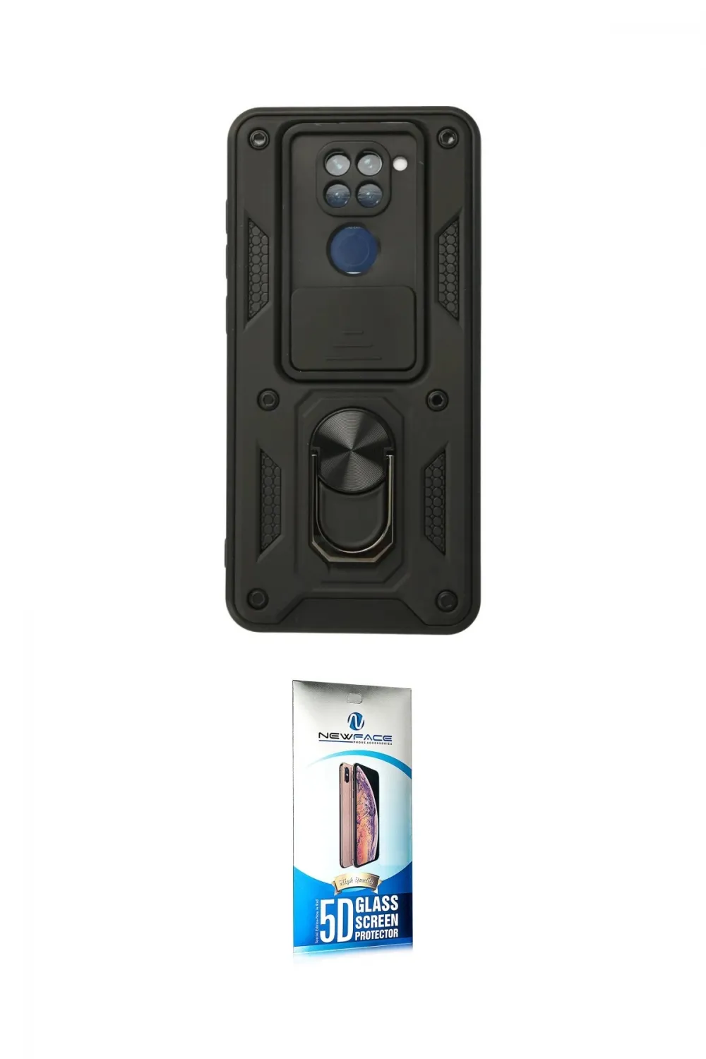 ieg™ Redmi Note 9 Kılıf Ahenk Klasik - Siyah 5D Eko Cam Ekran Koruyucu