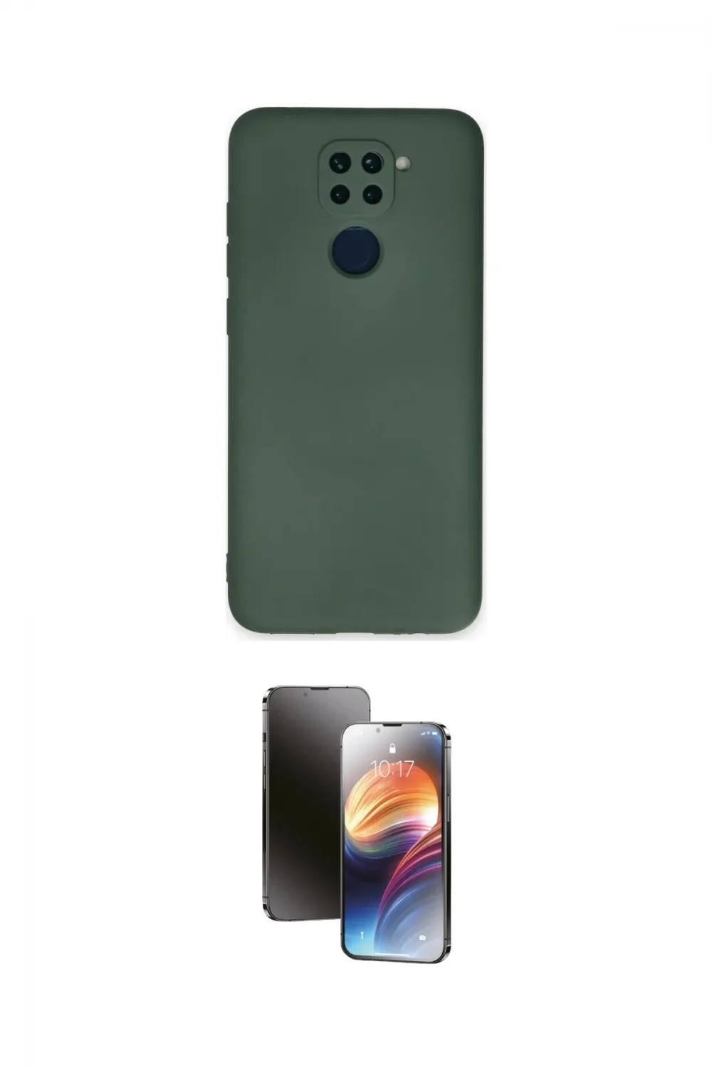 ieg™ Redmi Note 9 Kılıf Ahenk Serisi - Siyah 3D Antistatik Mat Seramik Nano Ekran Koruyucu