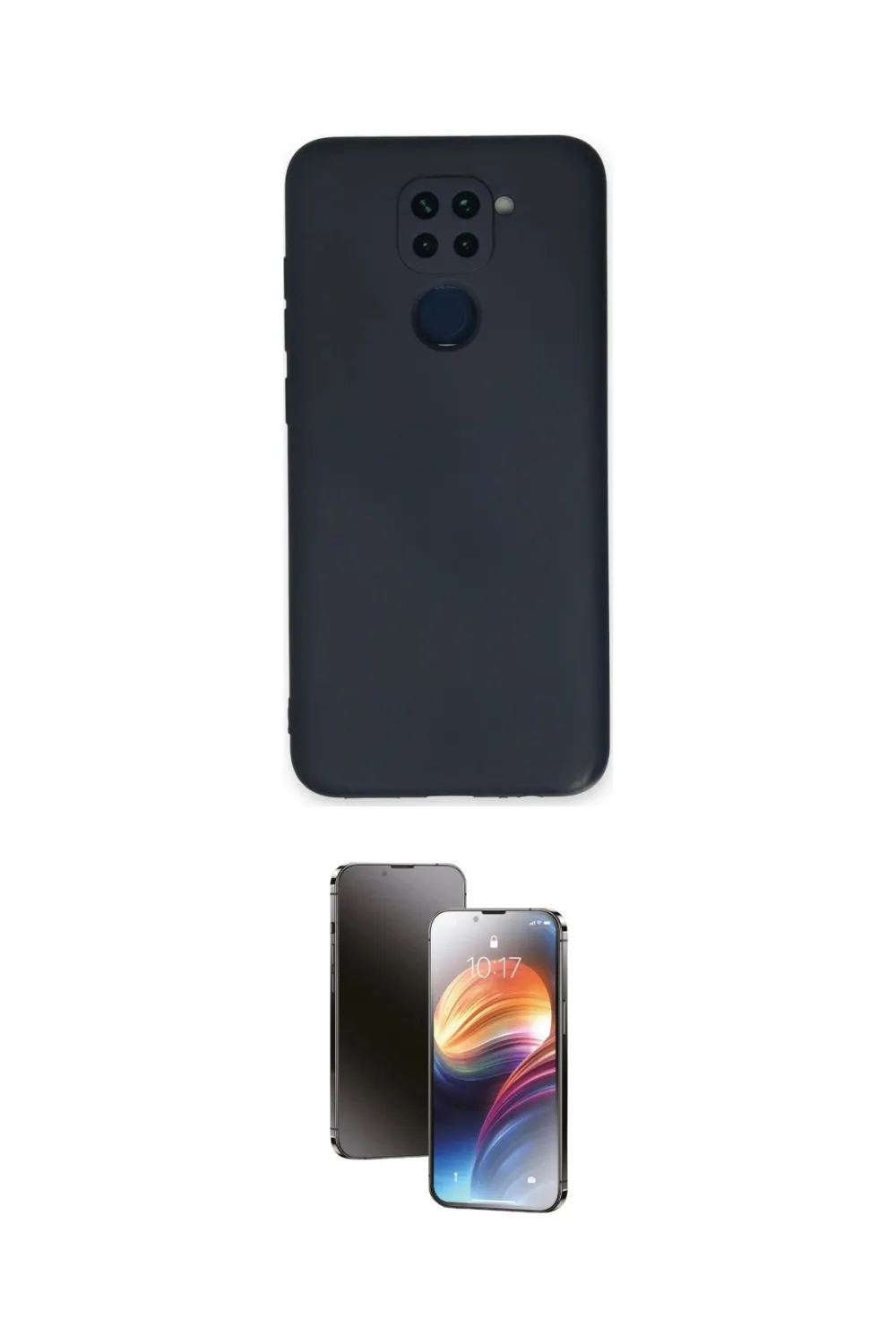 ieg™ Redmi Note 9 Kılıf Ahenk Serisi - Siyah 3D Antistatik Mat Seramik Nano Ekran Koruyucu
