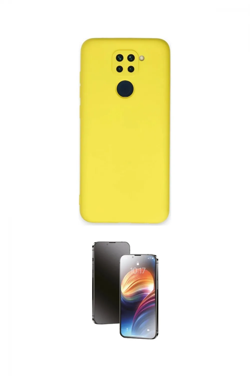 ieg™ Redmi Note 9 Kılıf Ahenk Serisi - Siyah 3D Antistatik Mat Seramik Nano Ekran Koruyucu