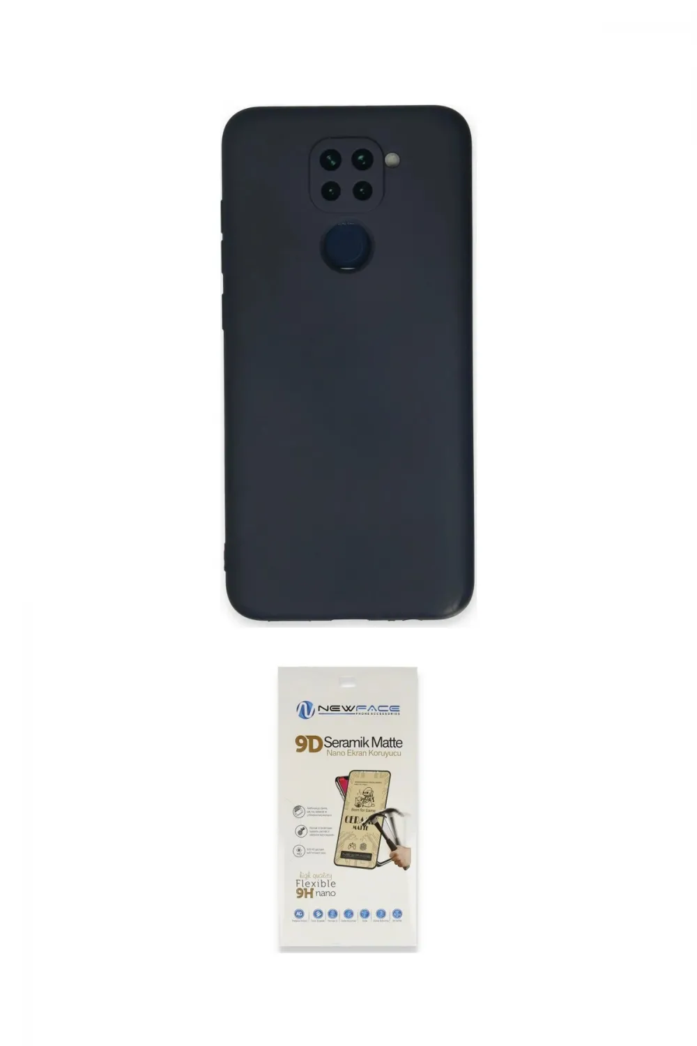 ieg™ Redmi Note 9 Kılıf Ahenk Serisi - Siyah Mat Seramik Nano Ekran Koruyucu