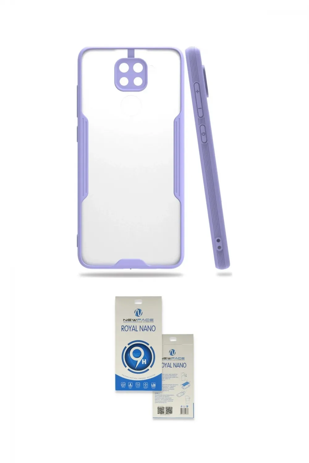 ieg™ Redmi Note 9 Kılıf Atlas Asil Serisi - Şeffaf Royal Nano Ekran Koruyucu