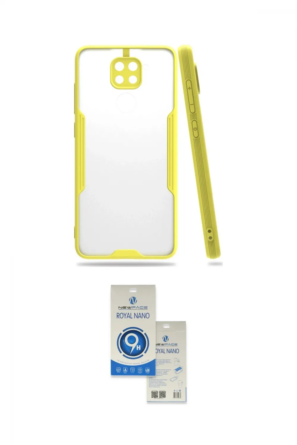 ieg™ Redmi Note 9 Kılıf Atlas Asil Serisi - Şeffaf Royal Nano Ekran Koruyucu
