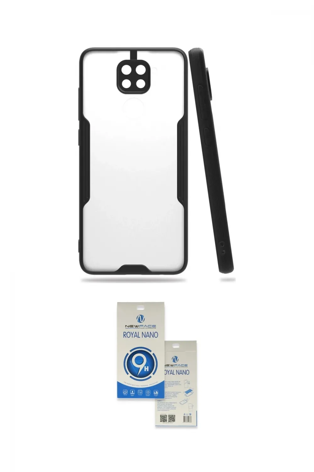 ieg™ Redmi Note 9 Kılıf Atlas Asil Serisi - Şeffaf Royal Nano Ekran Koruyucu