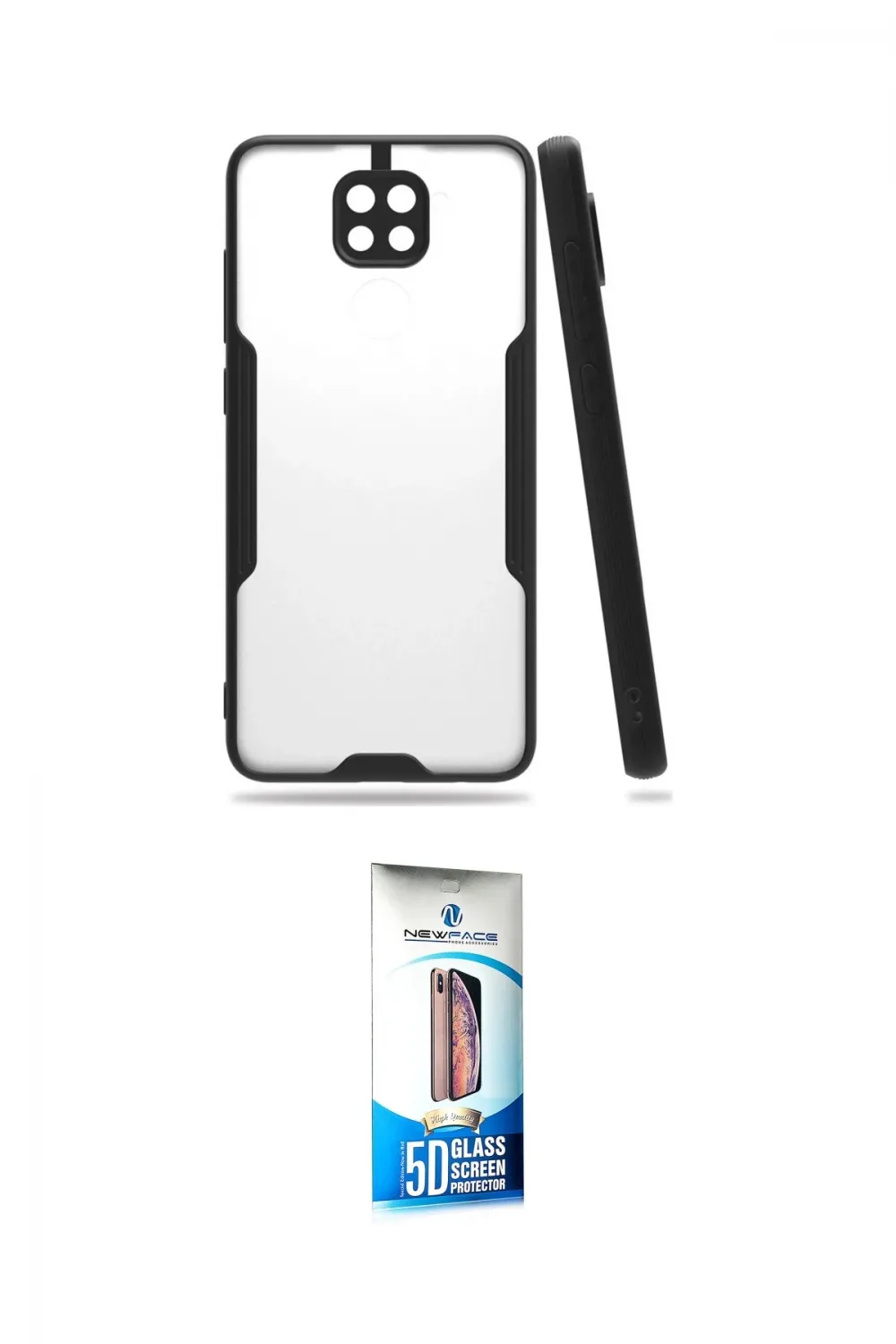 ieg™ Redmi Note 9 Kılıf Atlas Asil Serisi - Siyah 5D Eko Cam Ekran Koruyucu