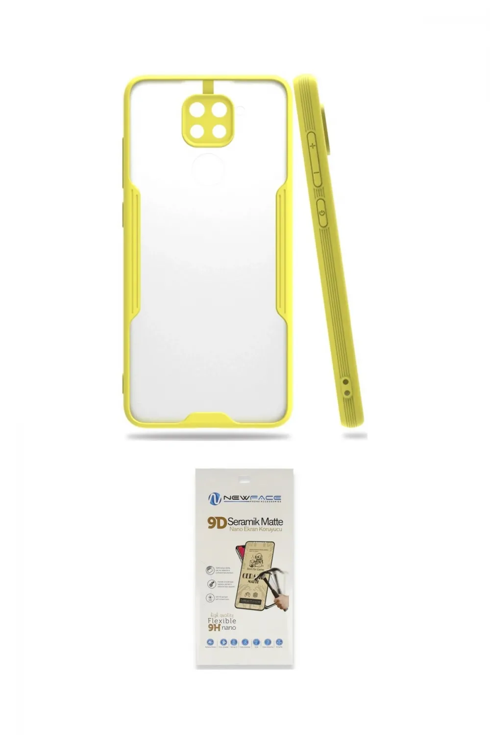 ieg™ Redmi Note 9 Kılıf Atlas Asil Serisi - Siyah Mat Seramik Nano Ekran Koruyucu