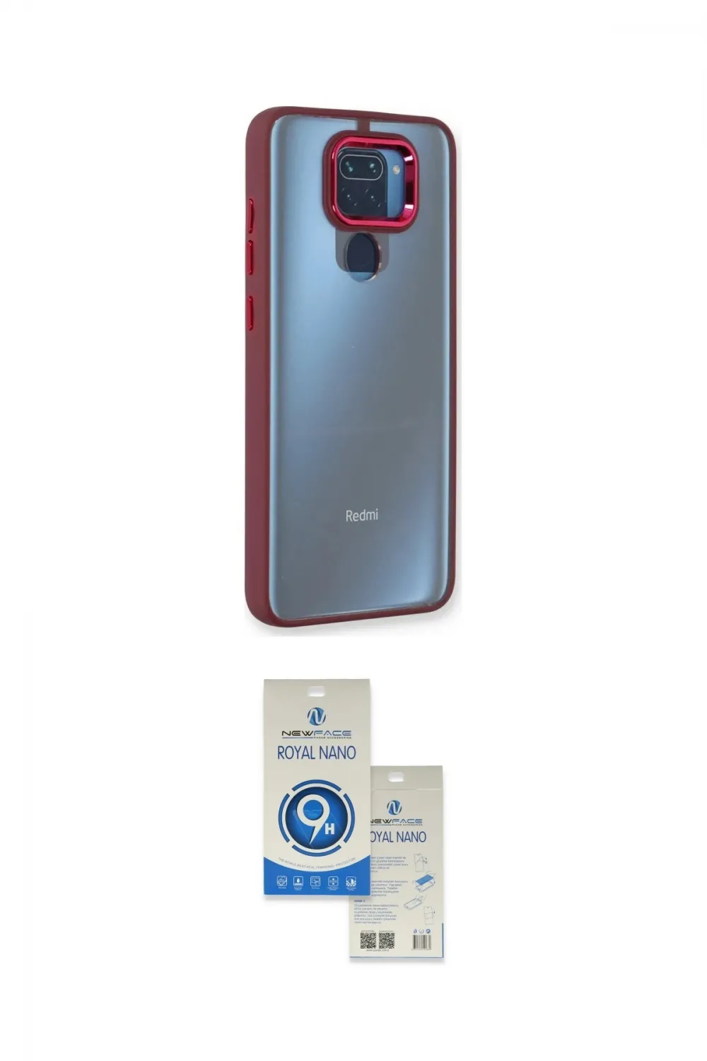 ieg™ Redmi Note 9 Kılıf Eksen Doku Prime - Şeffaf Royal Nano Ekran Koruyucu