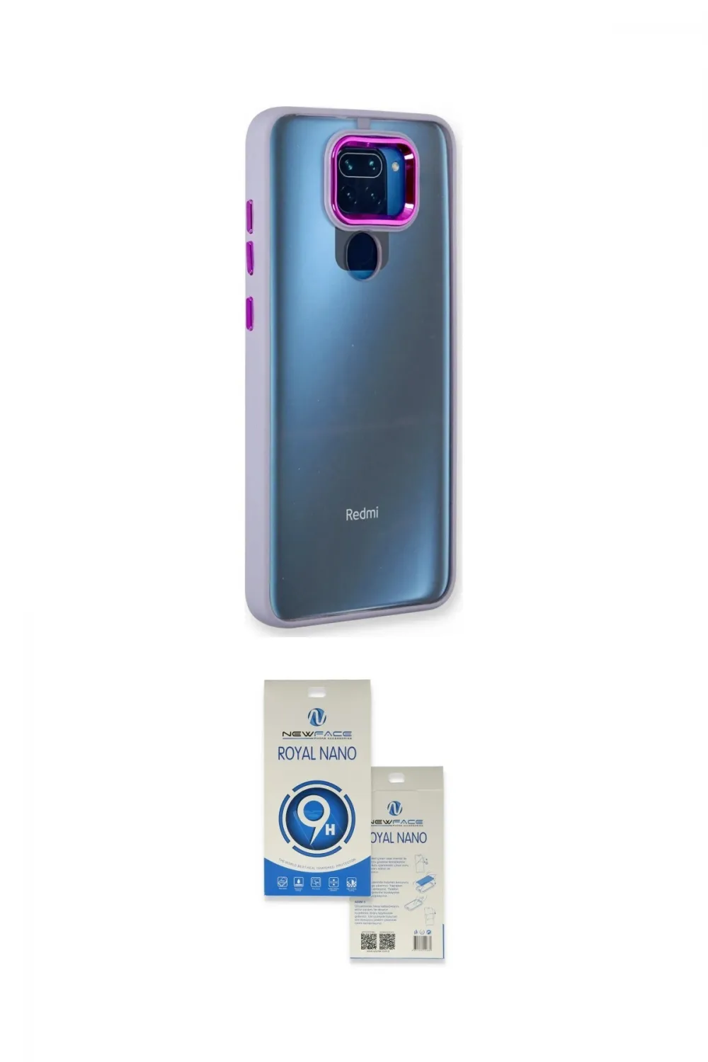 ieg™ Redmi Note 9 Kılıf Eksen Doku Prime - Şeffaf Royal Nano Ekran Koruyucu