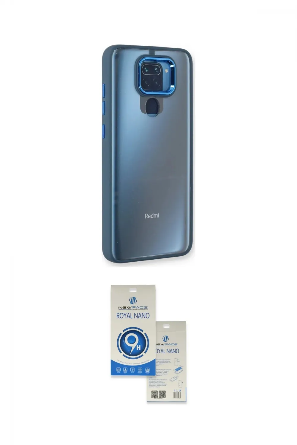ieg™ Redmi Note 9 Kılıf Eksen Doku Prime - Şeffaf Royal Nano Ekran Koruyucu
