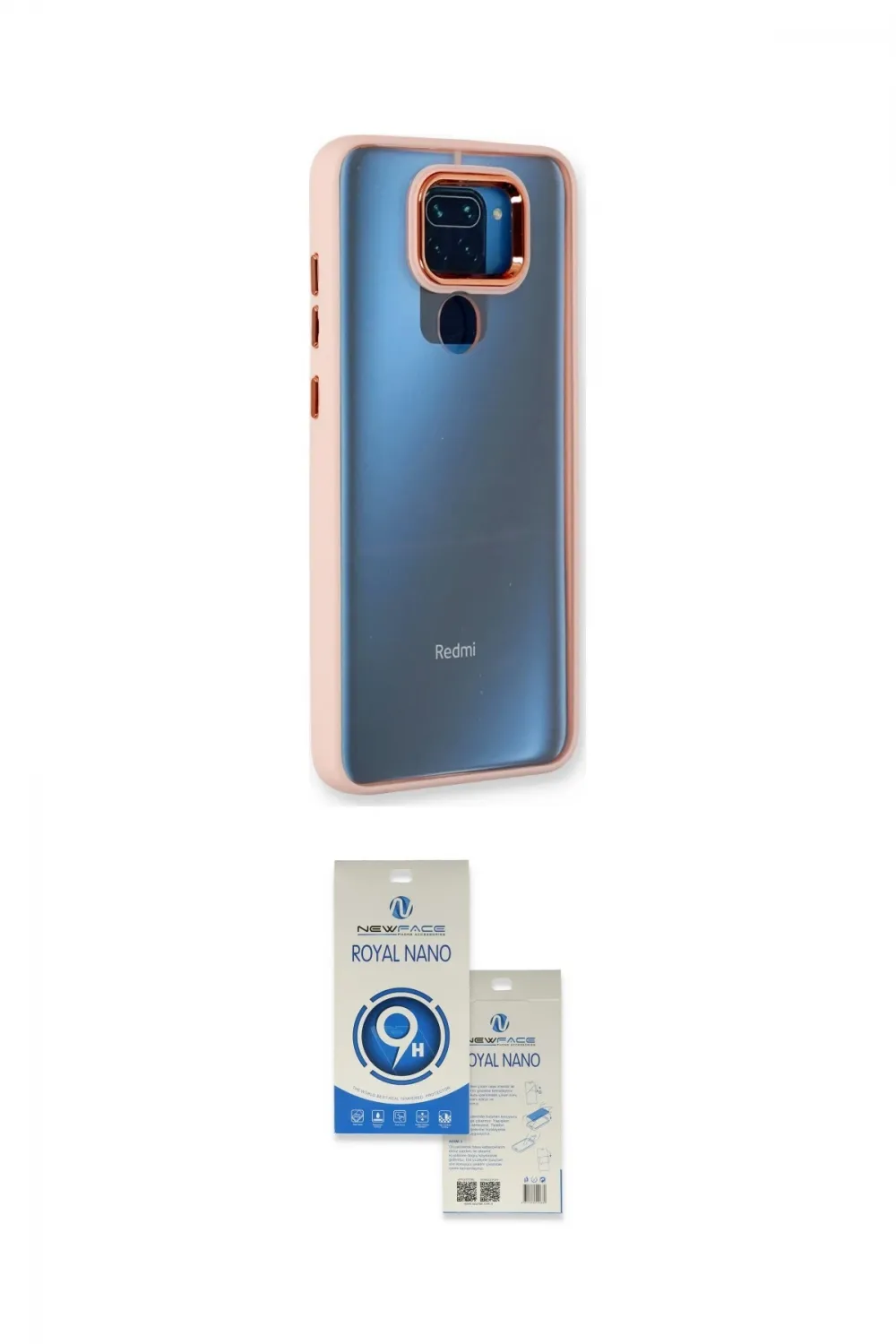 ieg™ Redmi Note 9 Kılıf Eksen Doku Prime - Şeffaf Royal Nano Ekran Koruyucu