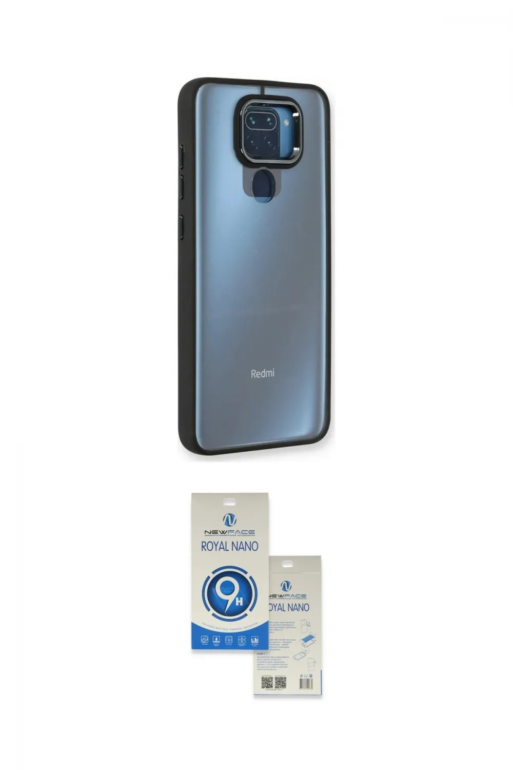ieg™ Redmi Note 9 Kılıf Eksen Doku Prime - Şeffaf Royal Nano Ekran Koruyucu