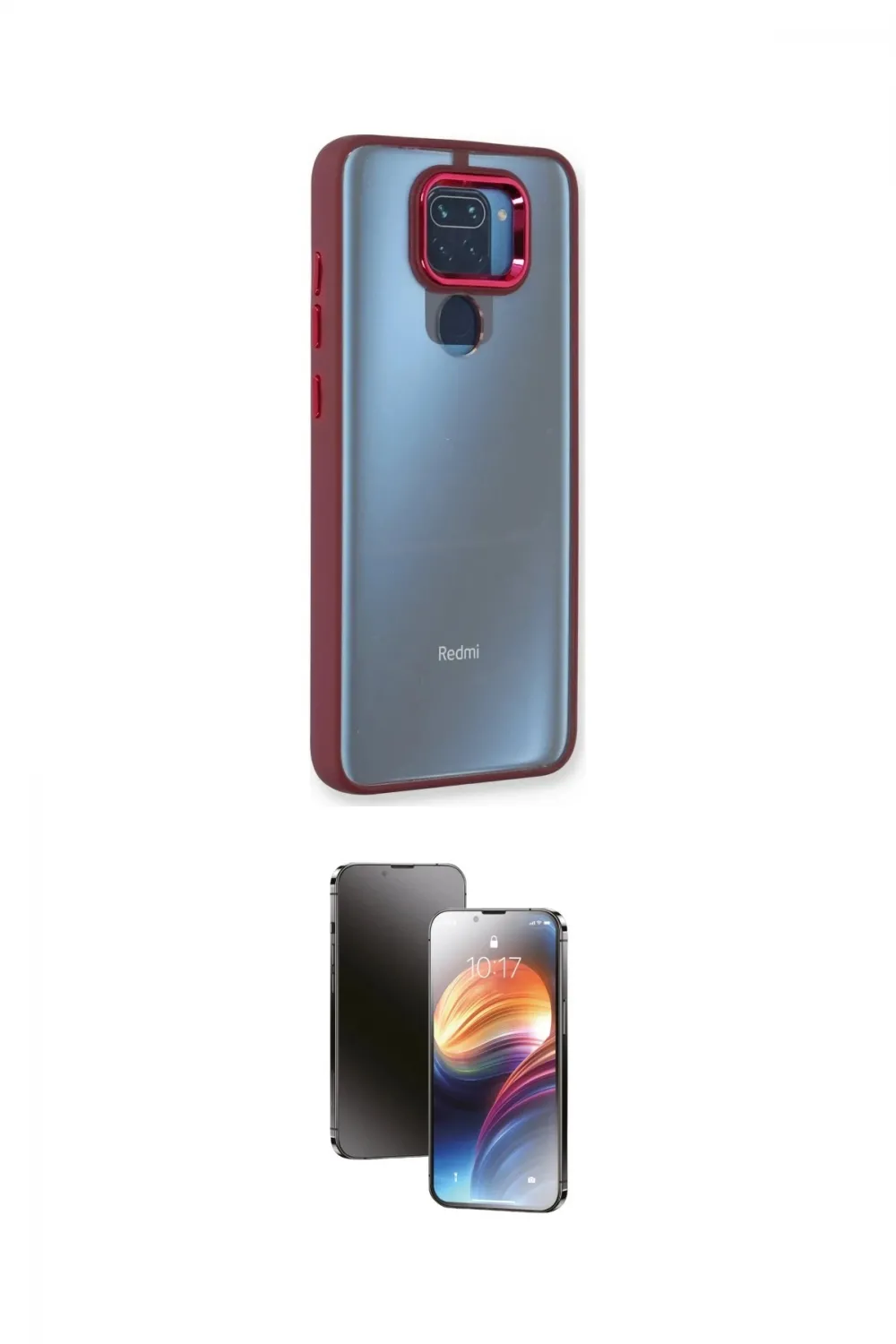 ieg™ Redmi Note 9 Kılıf Eksen Doku Prime - Siyah 3D Antistatik Mat Seramik Nano Ekran Koruyucu
