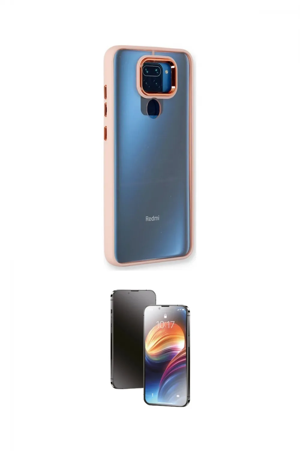 ieg™ Redmi Note 9 Kılıf Eksen Doku Prime - Siyah 3D Antistatik Mat Seramik Nano Ekran Koruyucu
