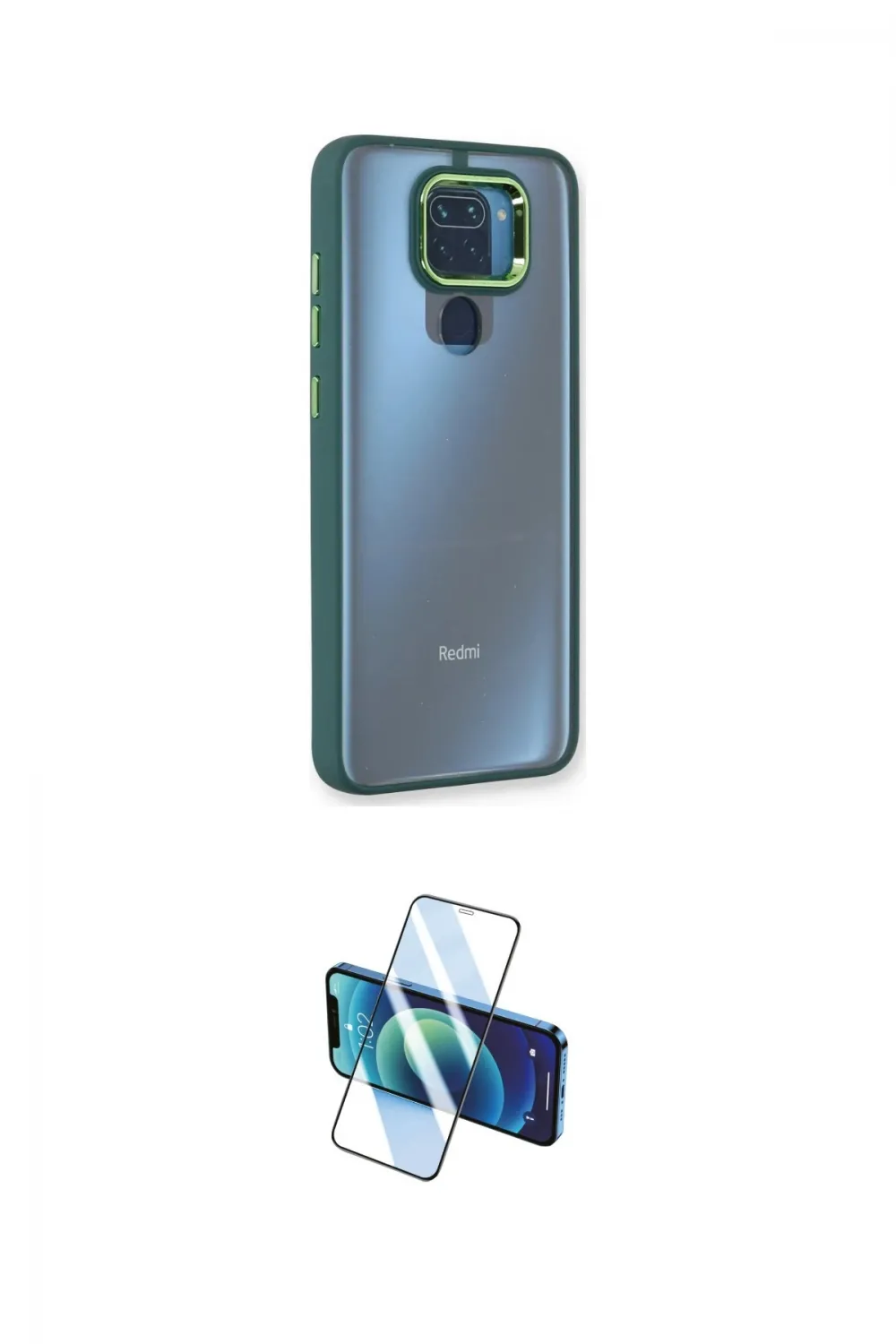ieg™ Redmi Note 9 Kılıf Eksen Doku Prime - Siyah 3D Antistatik Seramik Nano Ekran Koruyucu