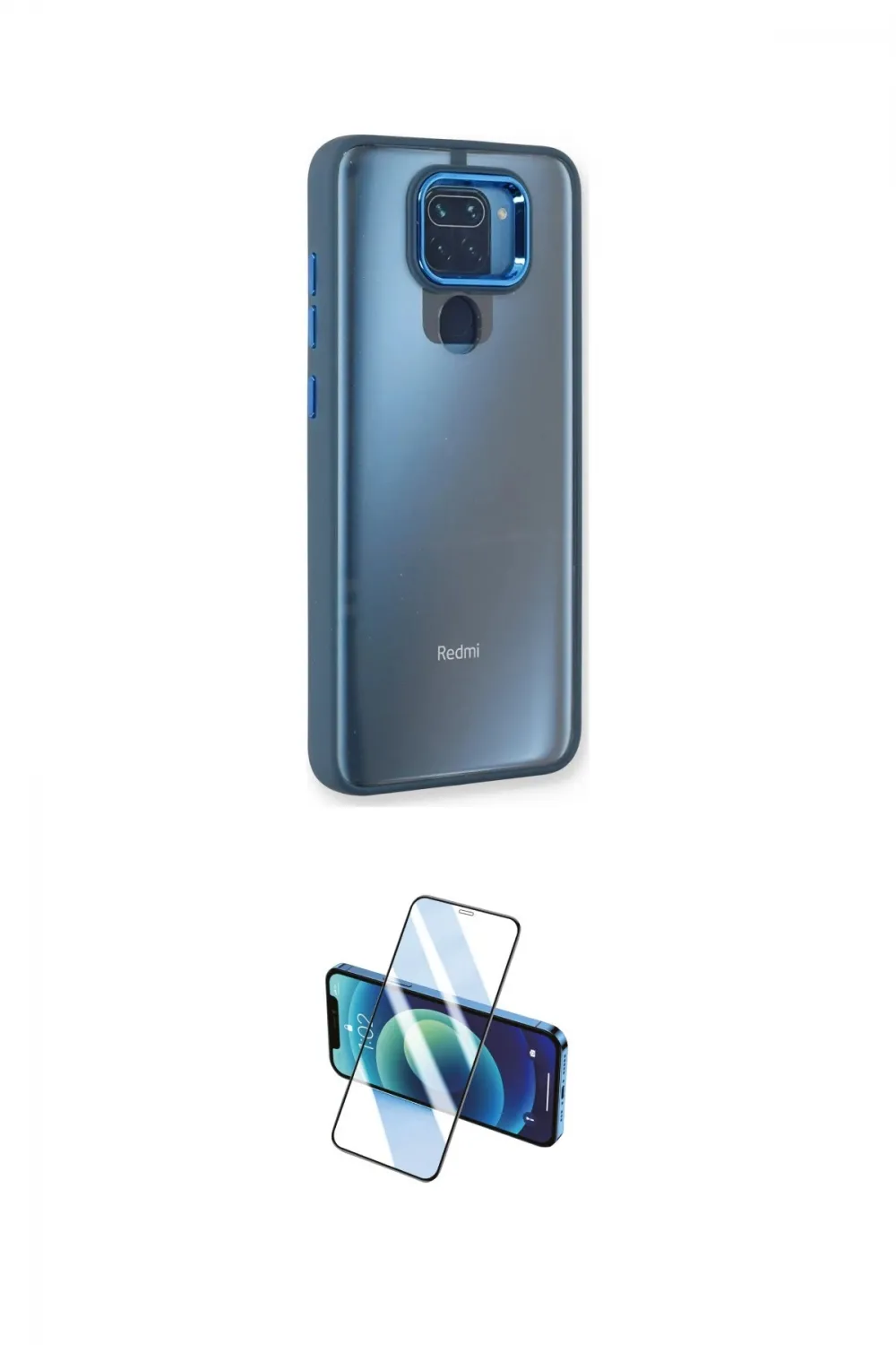 ieg™ Redmi Note 9 Kılıf Eksen Doku Prime - Siyah 3D Antistatik Seramik Nano Ekran Koruyucu
