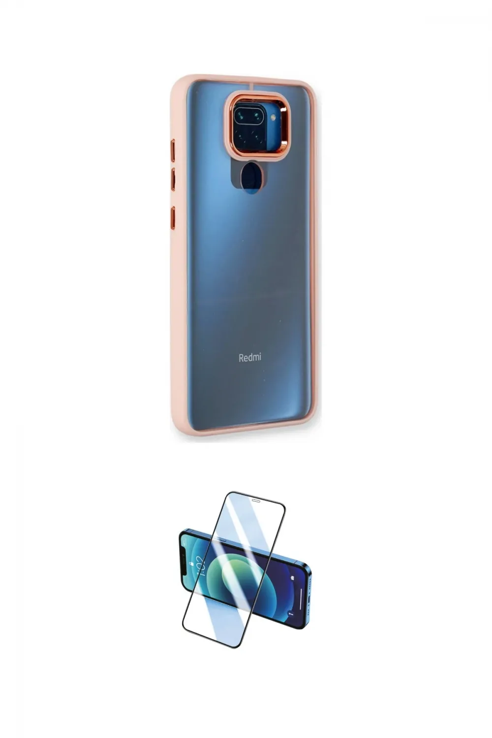 ieg™ Redmi Note 9 Kılıf Eksen Doku Prime - Siyah 3D Antistatik Seramik Nano Ekran Koruyucu