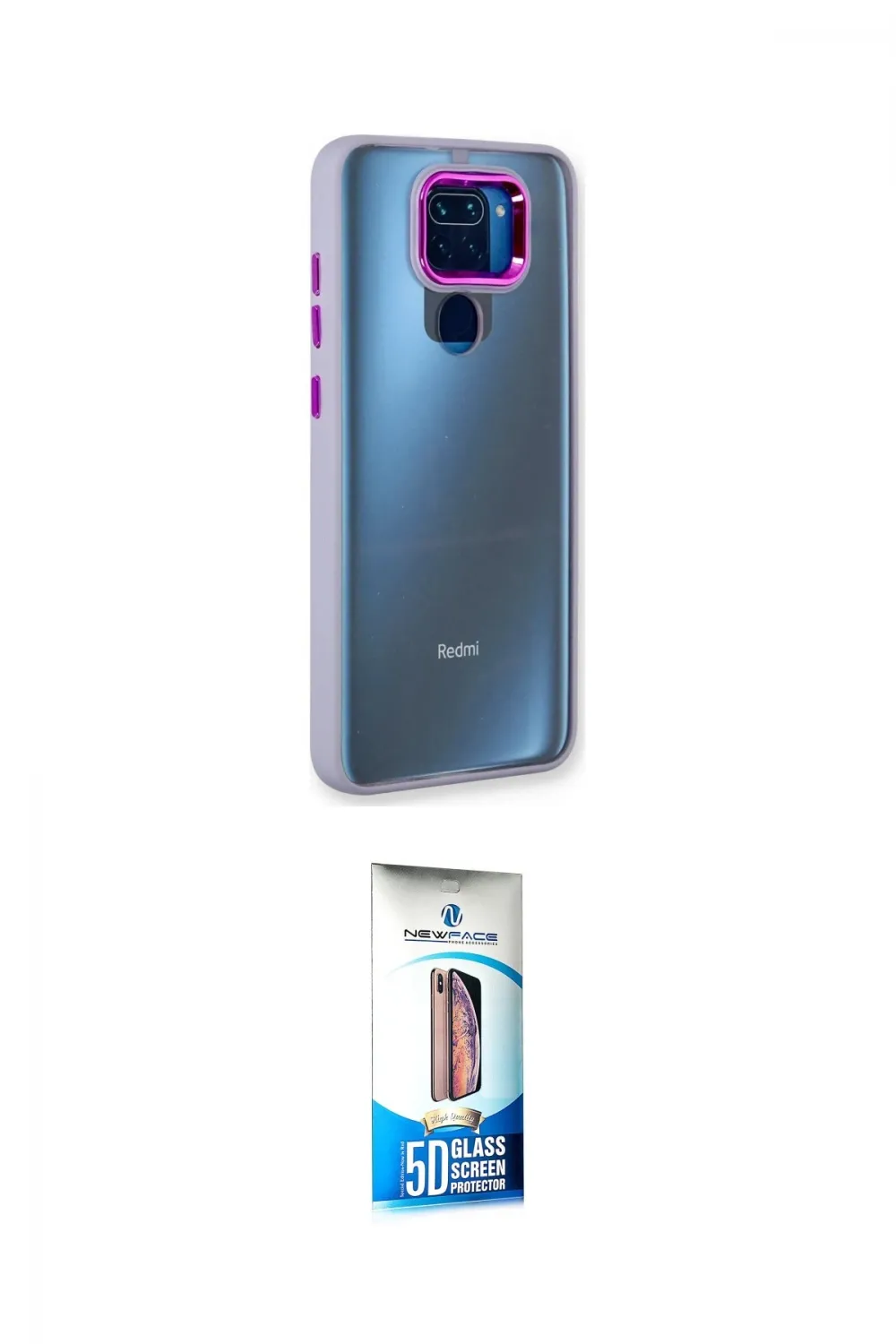 ieg™ Redmi Note 9 Kılıf Eksen Doku Prime - Siyah 5D Eko Cam Ekran Koruyucu