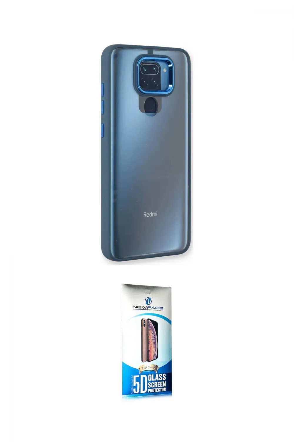 ieg™ Redmi Note 9 Kılıf Eksen Doku Prime - Siyah 5D Eko Cam Ekran Koruyucu
