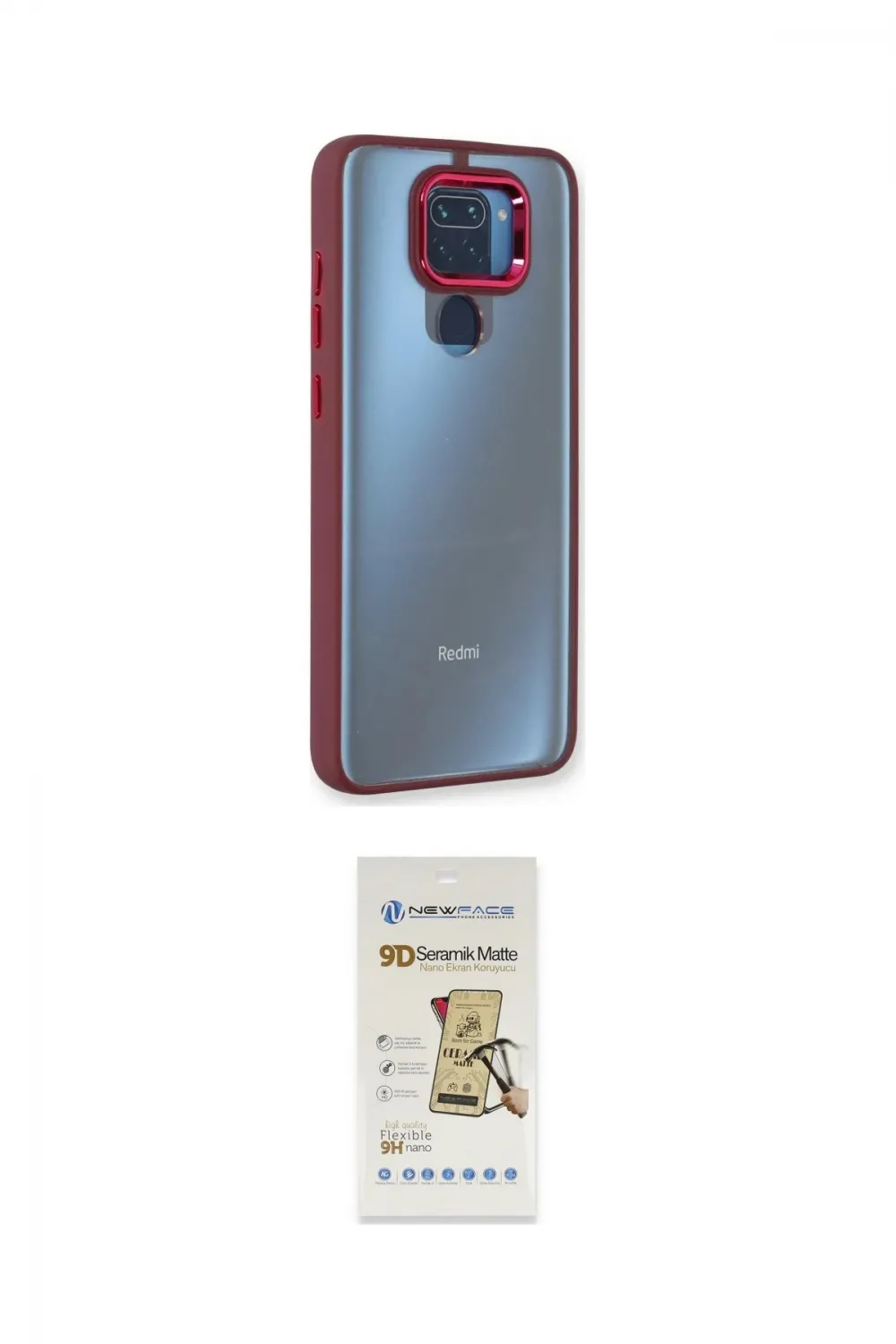 ieg™ Redmi Note 9 Kılıf Eksen Doku Prime - Siyah Mat Seramik Nano Ekran Koruyucu