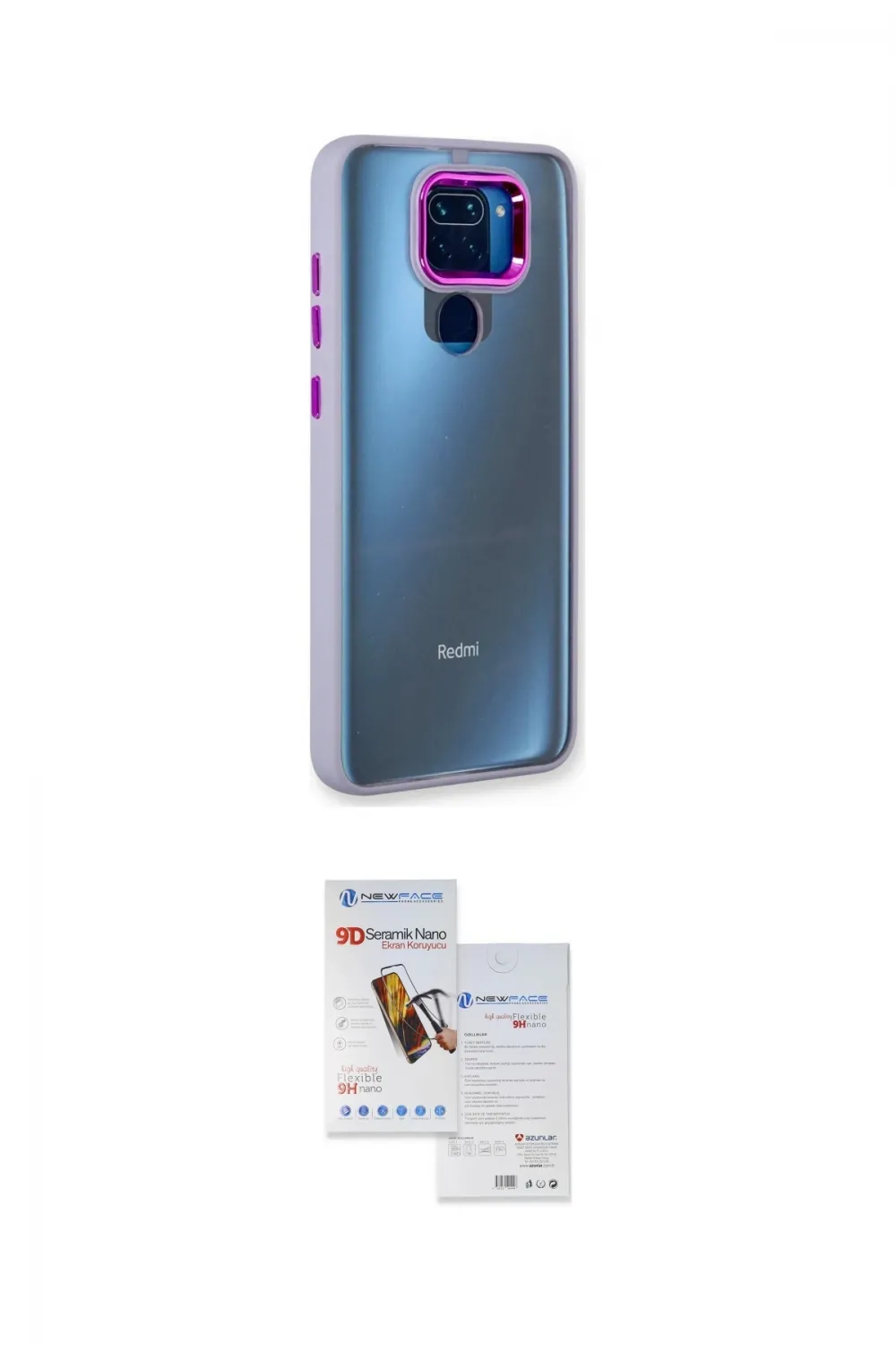 ieg™ Redmi Note 9 Kılıf Eksen Doku Prime - Siyah Seramik Nano Ekran Koruyucu