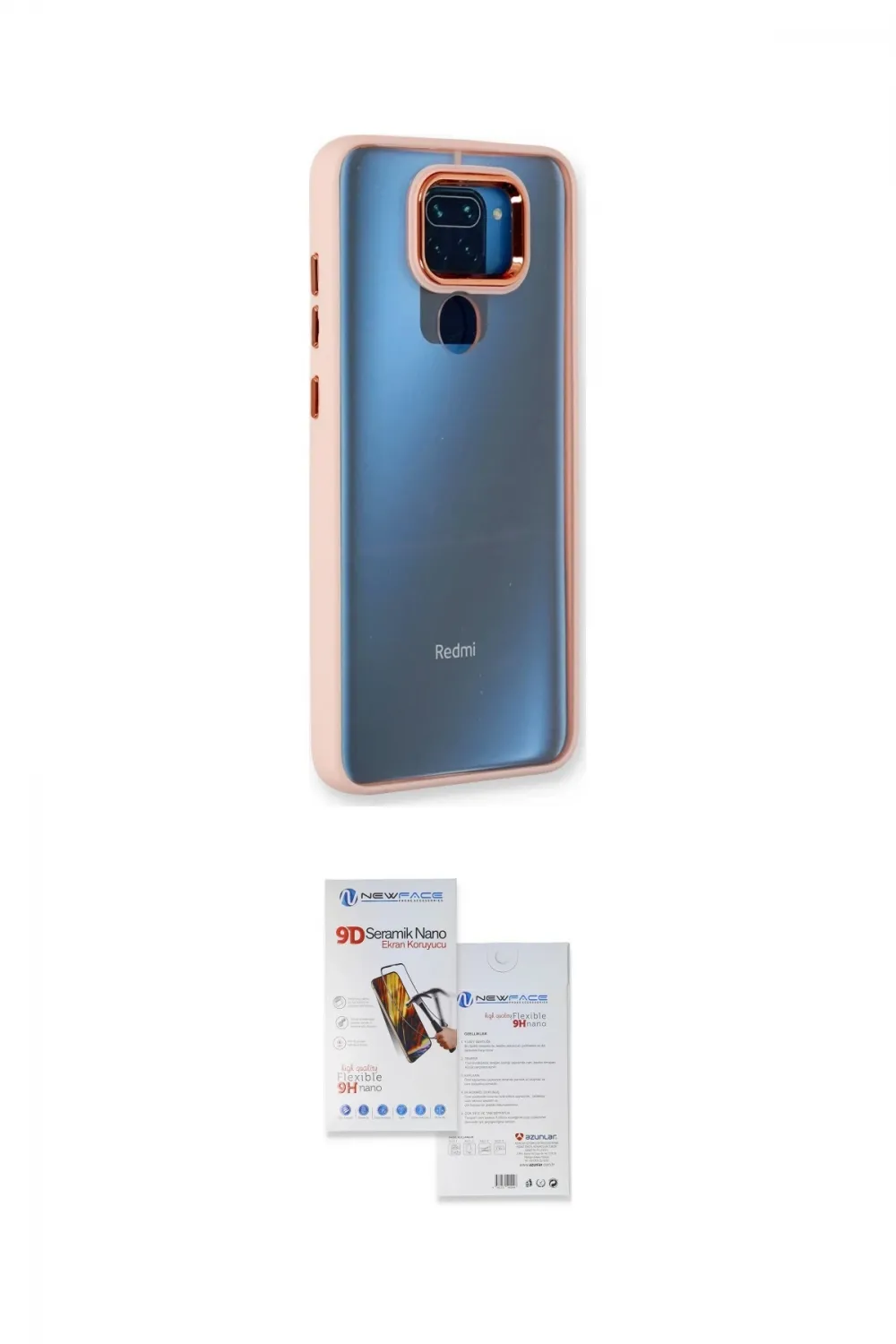 ieg™ Redmi Note 9 Kılıf Eksen Doku Prime - Siyah Seramik Nano Ekran Koruyucu