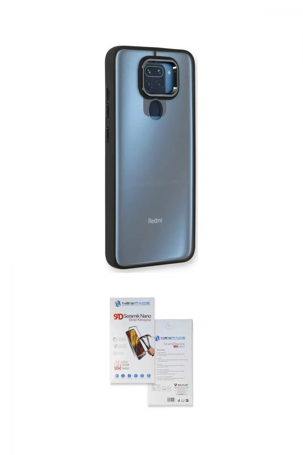 ieg™ Redmi Note 9 Kılıf Eksen Doku Prime - Siyah Seramik Nano Ekran Koruyucu